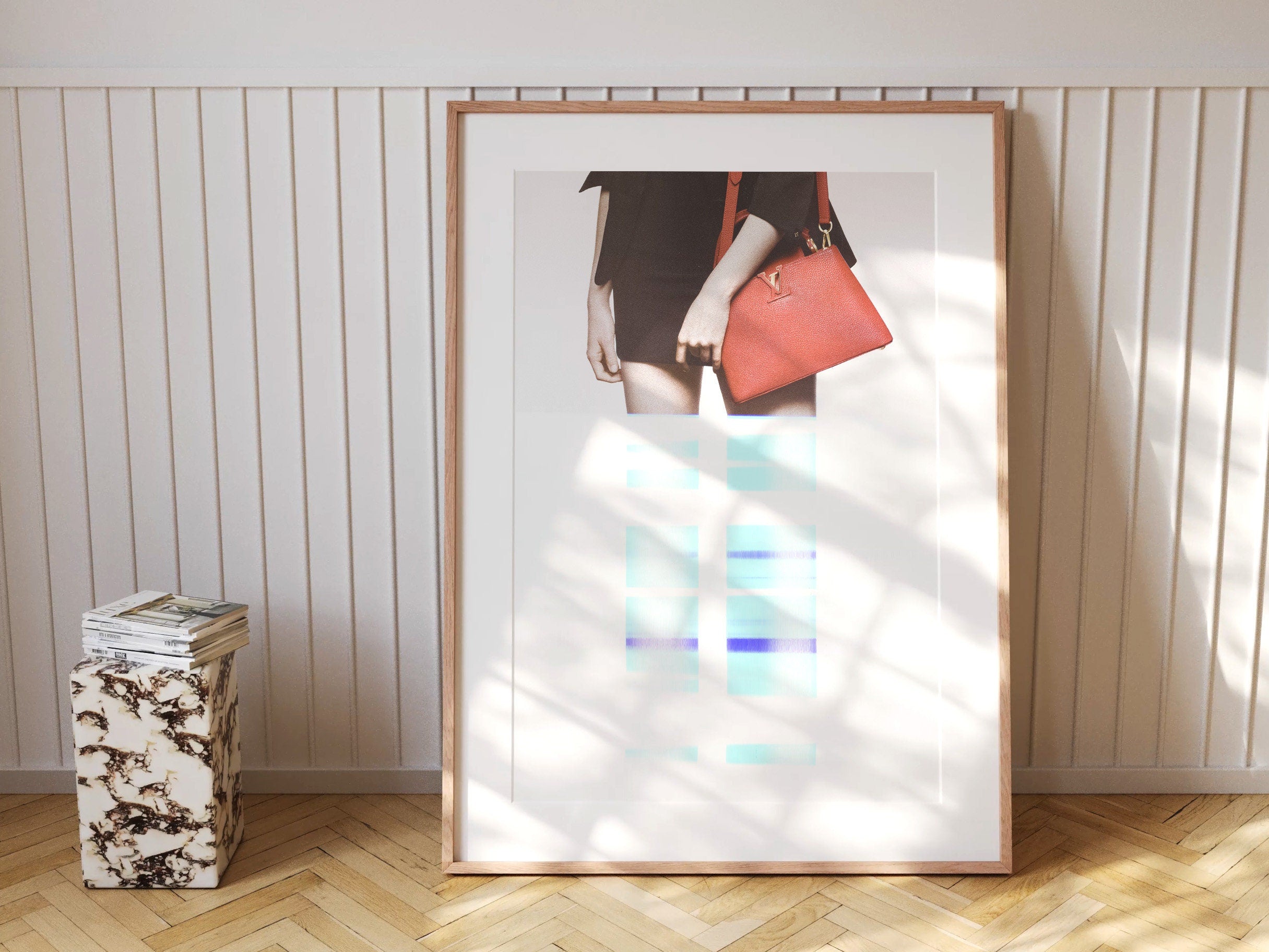 Altered Fashion Photo Art - Luxury Designer Handbag Glitch Wall Decor For Bedroom Above Bed, Living Room | Untitled (292) Giclée Print