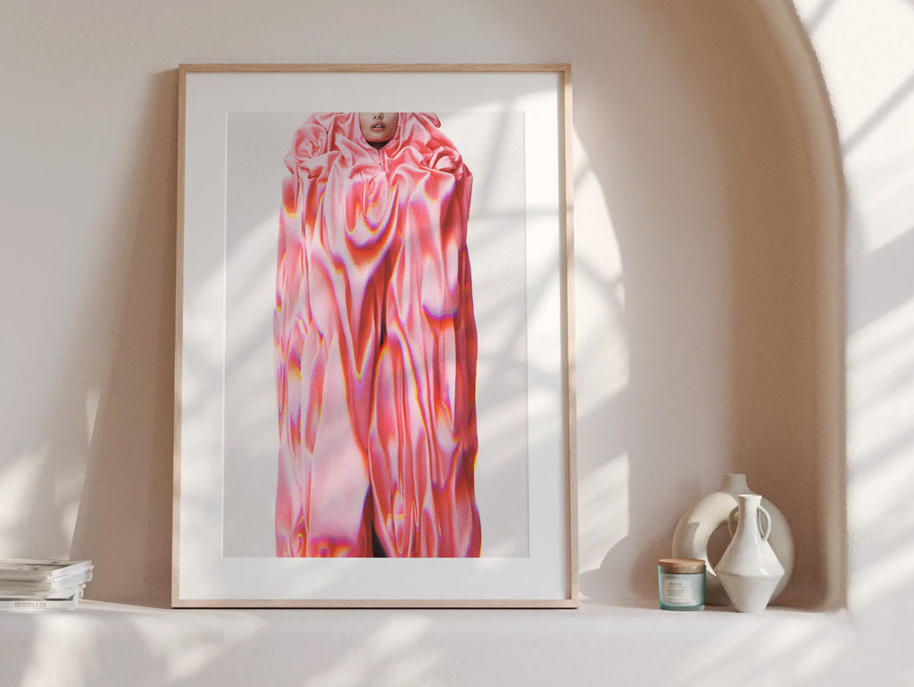 Pink Coral Wall Decor Art Print - Feminine Fashion Aesthetic - Abstract Altered Photo For Women Home Office | Untitled (294) Giclée Print