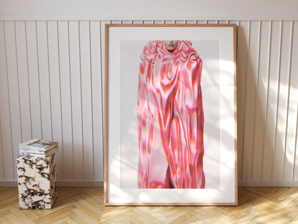 Pink Coral Wall Decor Art Print - Feminine Fashion Aesthetic - Abstract Altered Photo For Women Home Office | Untitled (294) Giclée Print