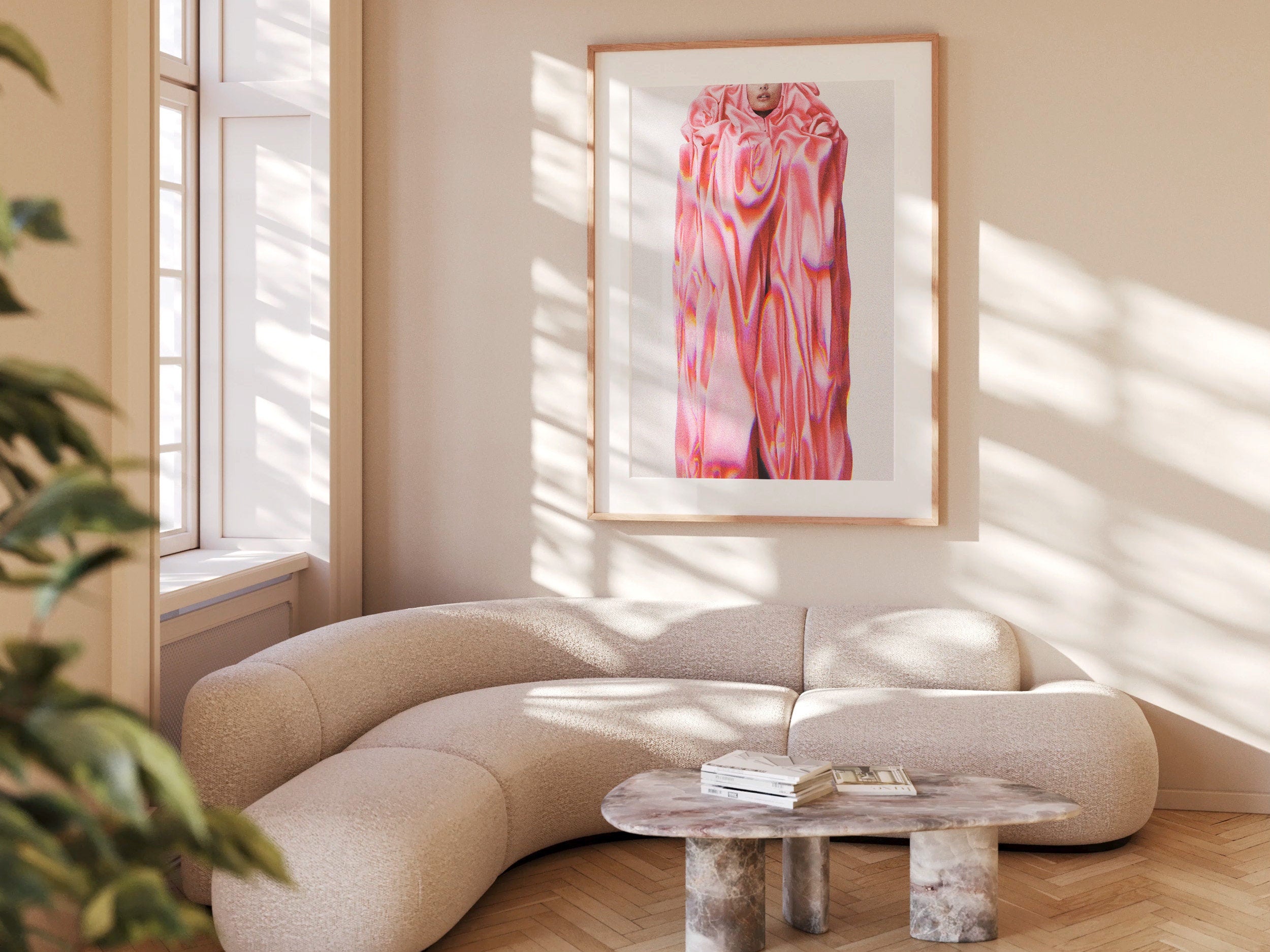 Pink Coral Wall Decor Art Print - Feminine Fashion Aesthetic - Abstract Altered Photo For Women Home Office | Untitled (294) Giclée Print