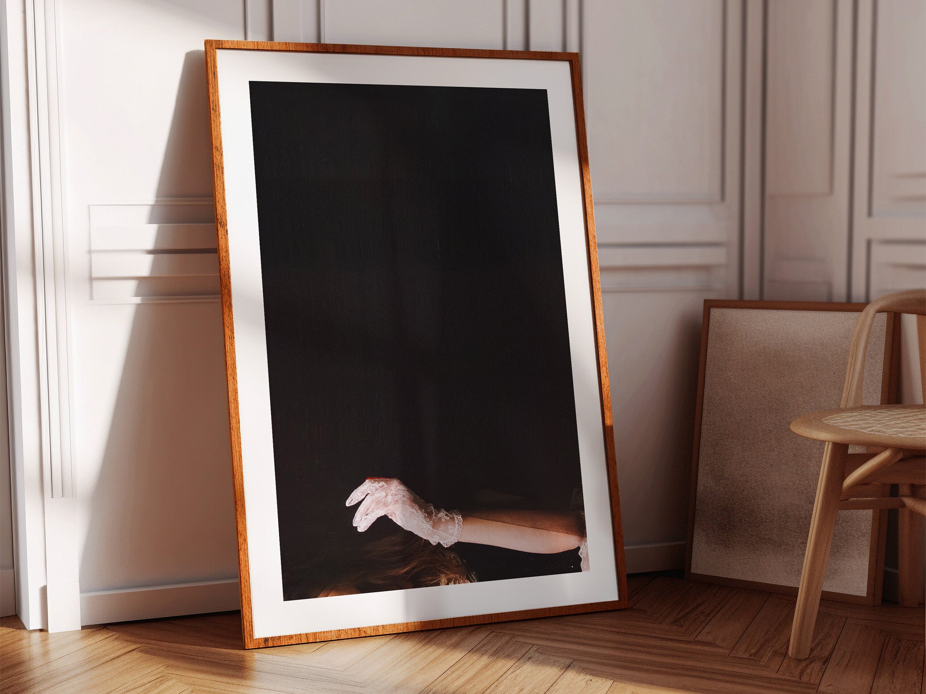 Beautiful Minimal Black And White Wall Art Print | Elegant Dark Decor for Living Room, Bedroom, Office, Dining | Untitled (295) Giclée Print