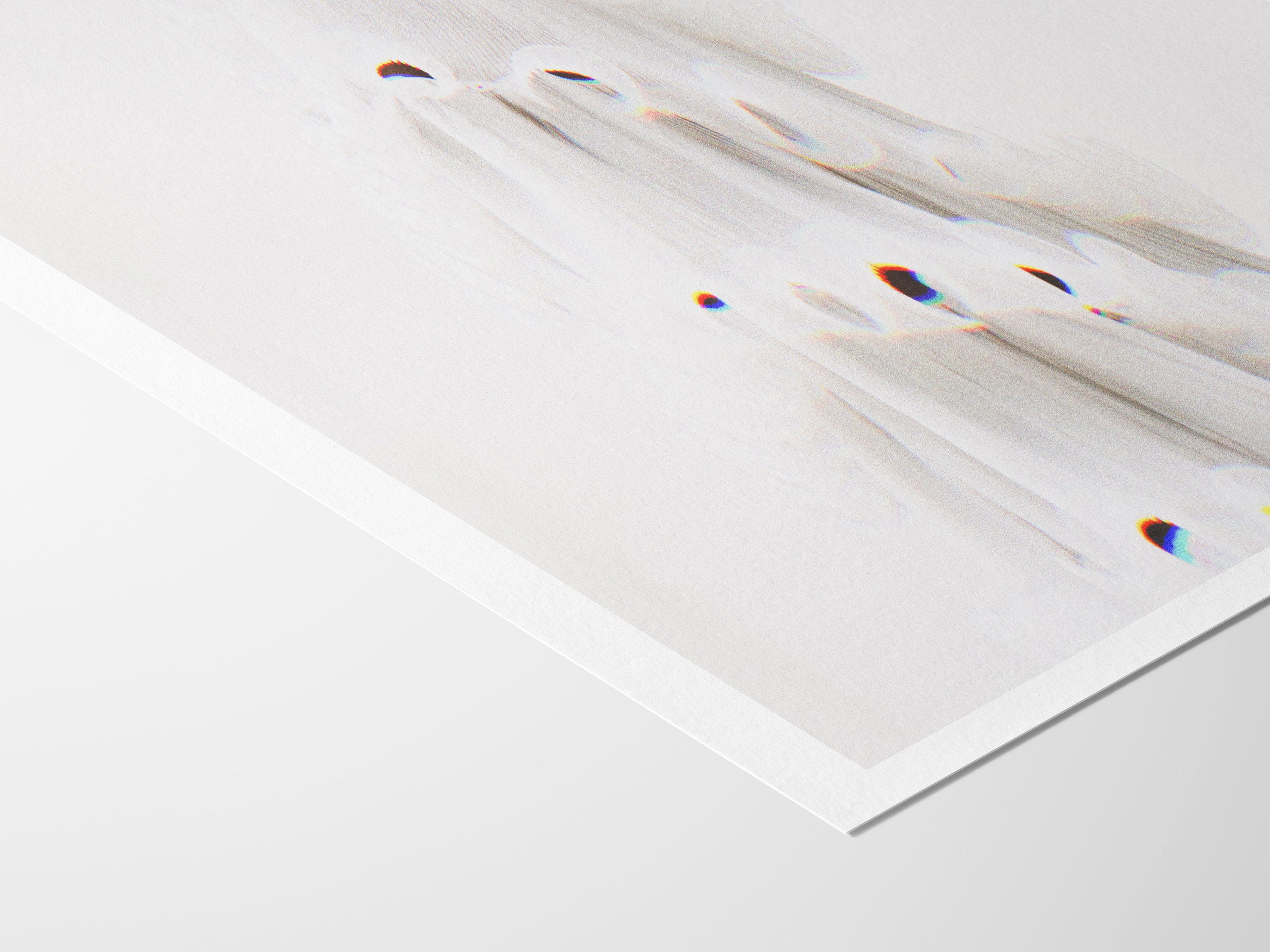 White Minimalist Abstract Wall Art Print - Clean Modern Aesthetic Artwork For Living Room, Bedroom, Office | Untitled (296) Giclée Print