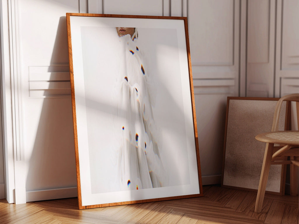 White Minimalist Abstract Wall Art Print - Clean Modern Aesthetic Artwork For Living Room, Bedroom, Office | Untitled (296) Giclée Print