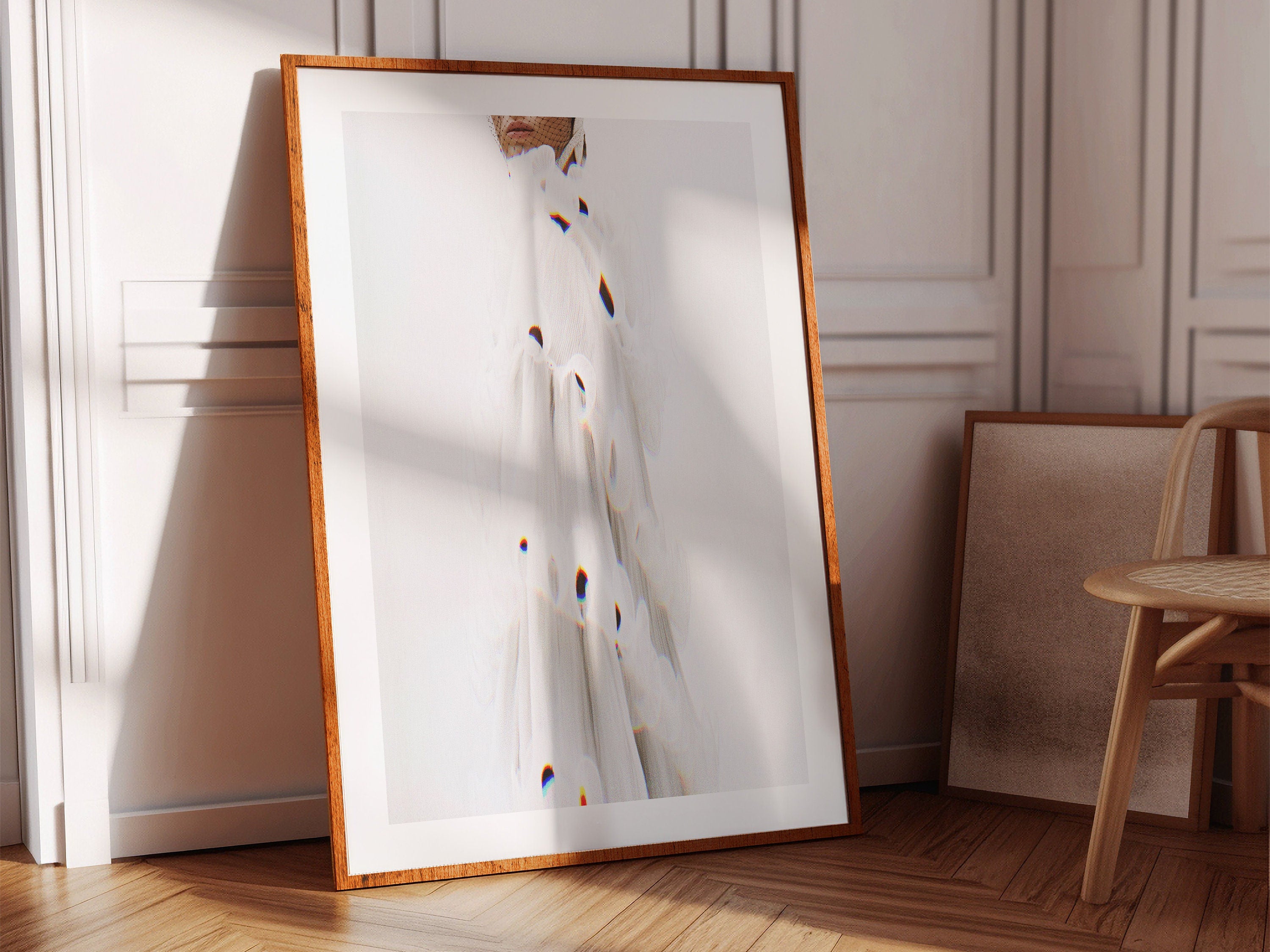 White Minimalist Abstract Wall Art Print - Clean Modern Aesthetic Artwork For Living Room, Bedroom, Office | Untitled (296) Giclée Print