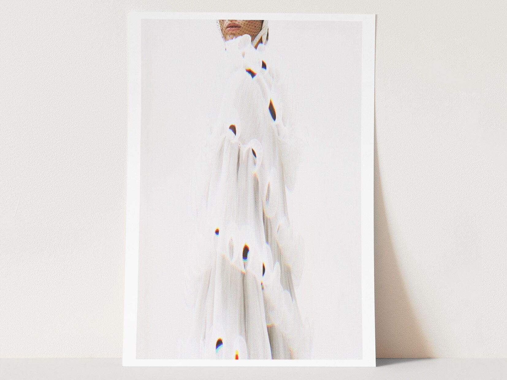 White Minimalist Abstract Wall Art Print - Clean Modern Aesthetic Artwork For Living Room, Bedroom, Office | Untitled (296) Giclée Print