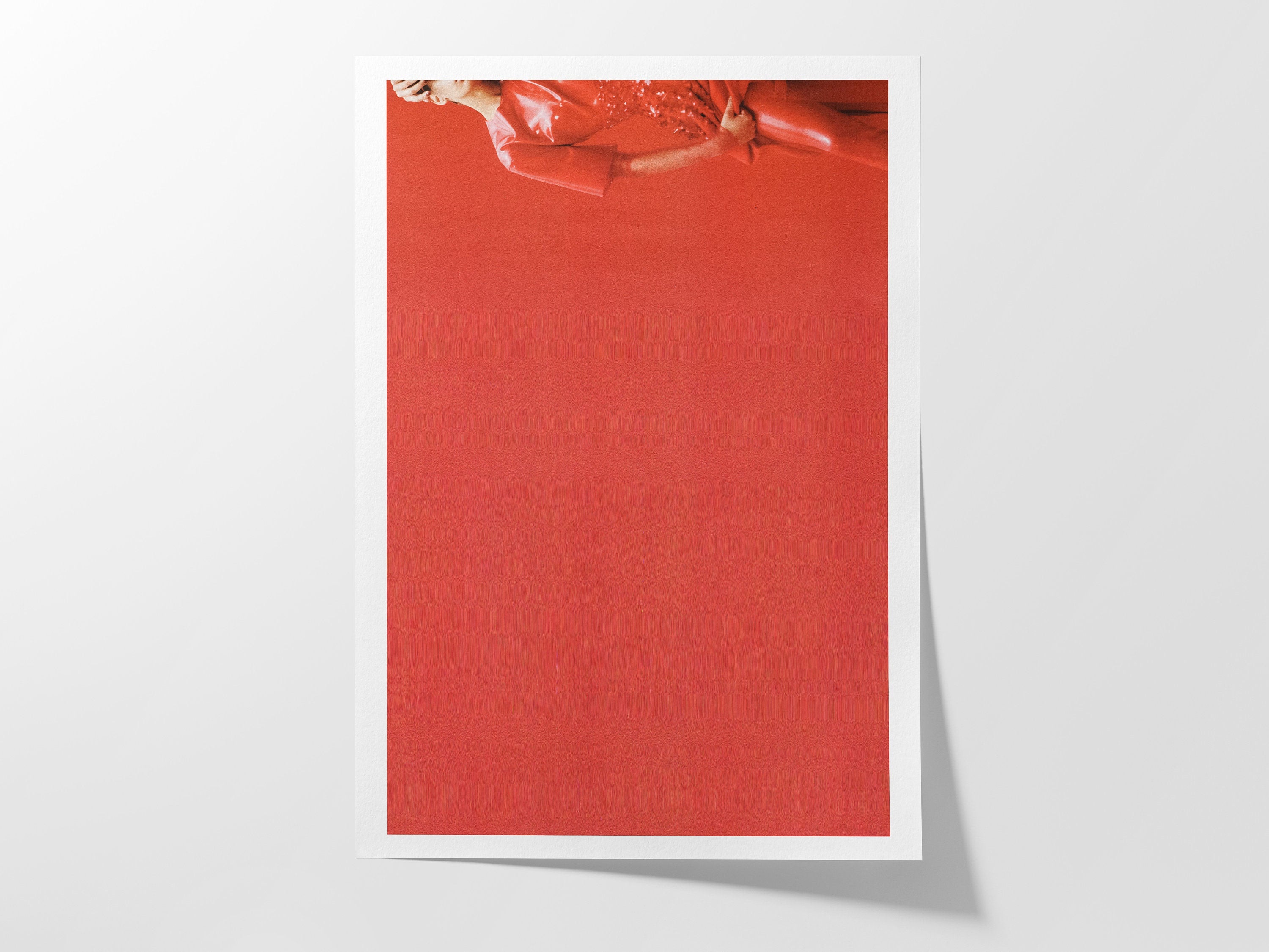 Red Abstract Minimalist Wall Art Print - Modern Glitch Fashion Photo - Eclectic, Classy Decor for Home, Office | Untitled (297) Giclée Print