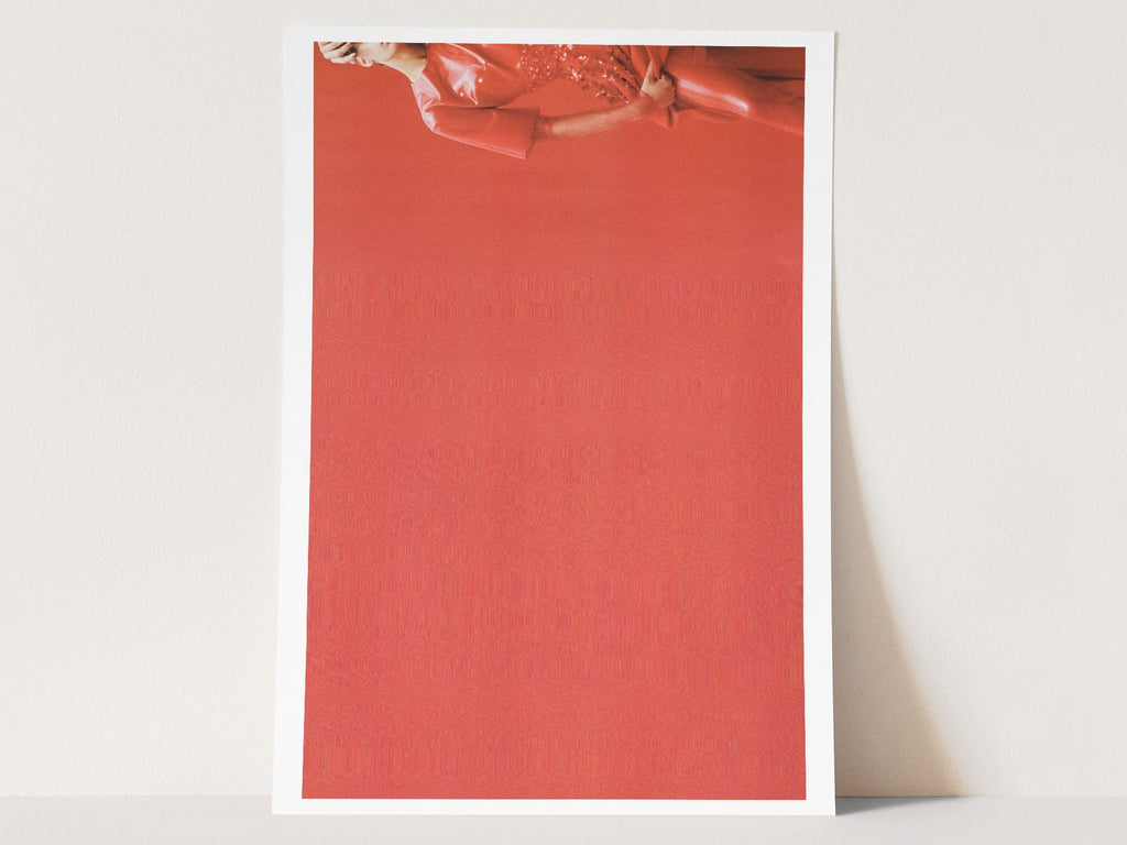 Red Abstract Minimalist Wall Art Print - Modern Glitch Fashion Photo - Eclectic, Classy Decor for Home, Office | Untitled (297) Giclée Print
