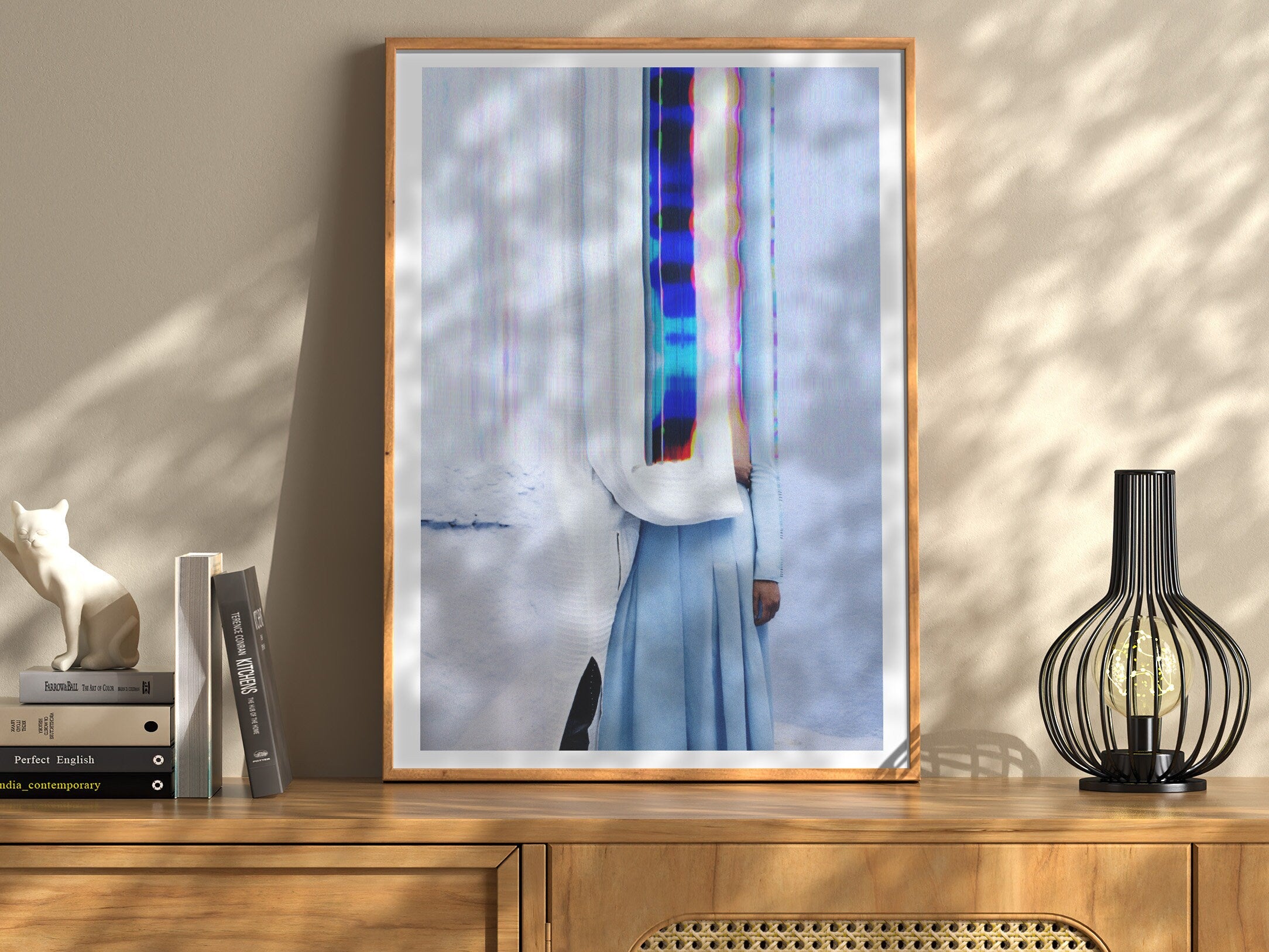 Beautiful Surrealist Blue and White Wall Art, Altered Couples Photo for Home, Office, Bedroom, Living Room | - Untitled (302) Giclée Print