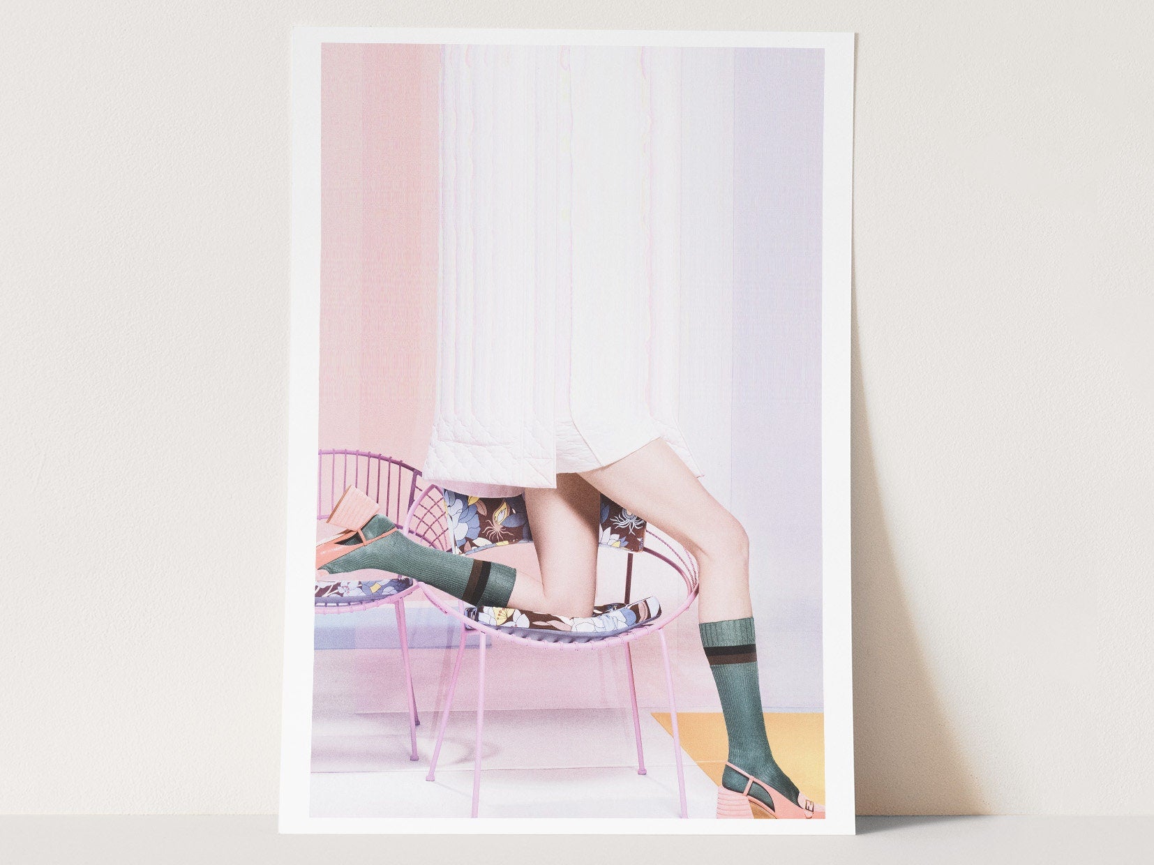 Pink, White, Purple Photo Wall Art - Bright Feminine Fashion Artwork For Bedroom, Bathroom, Salon, Office | Untitled (303) Giclée Print