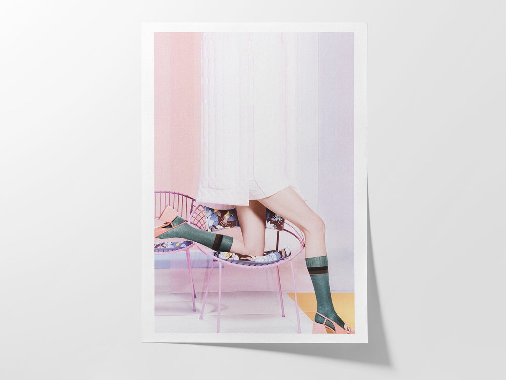 Pink, White, Purple Photo Wall Art - Bright Feminine Fashion Artwork For Bedroom, Bathroom, Salon, Office | Untitled (303) Giclée Print