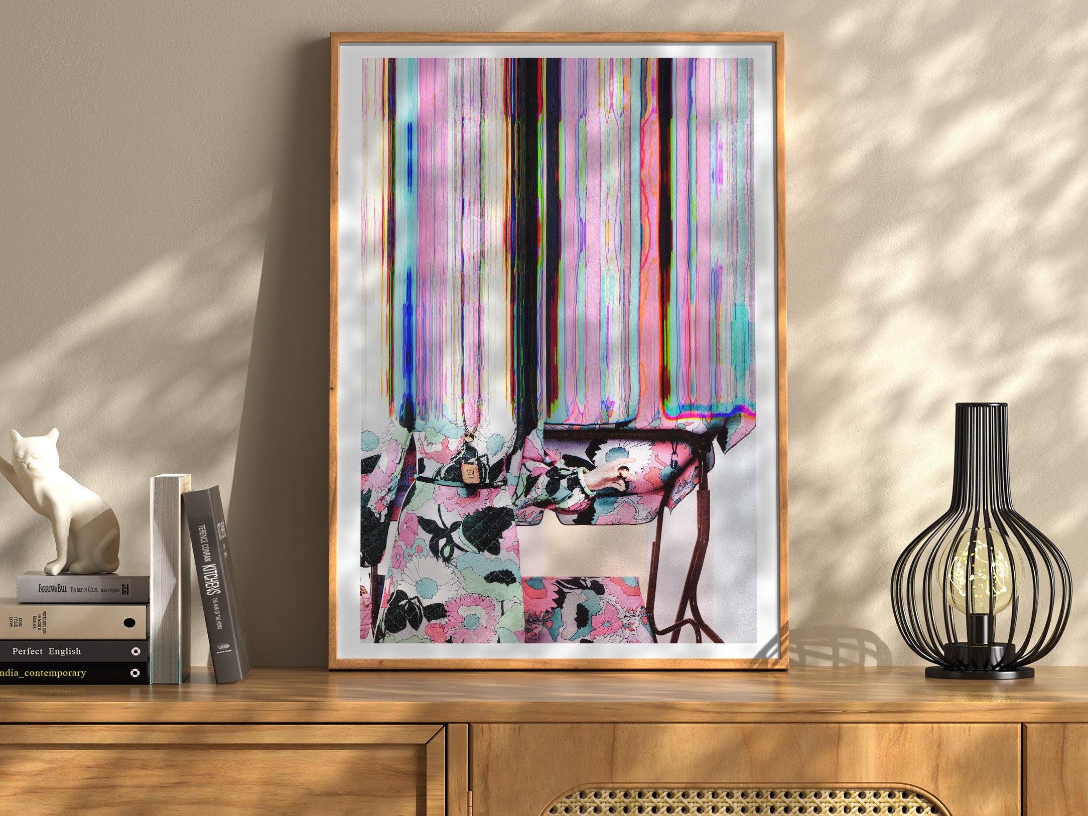 Abstract Floral Glitch Wall Art - Striking Feminine Modern Artwork For Home, Office, Bedroom, Living Room | Untitled (304) Giclée Print