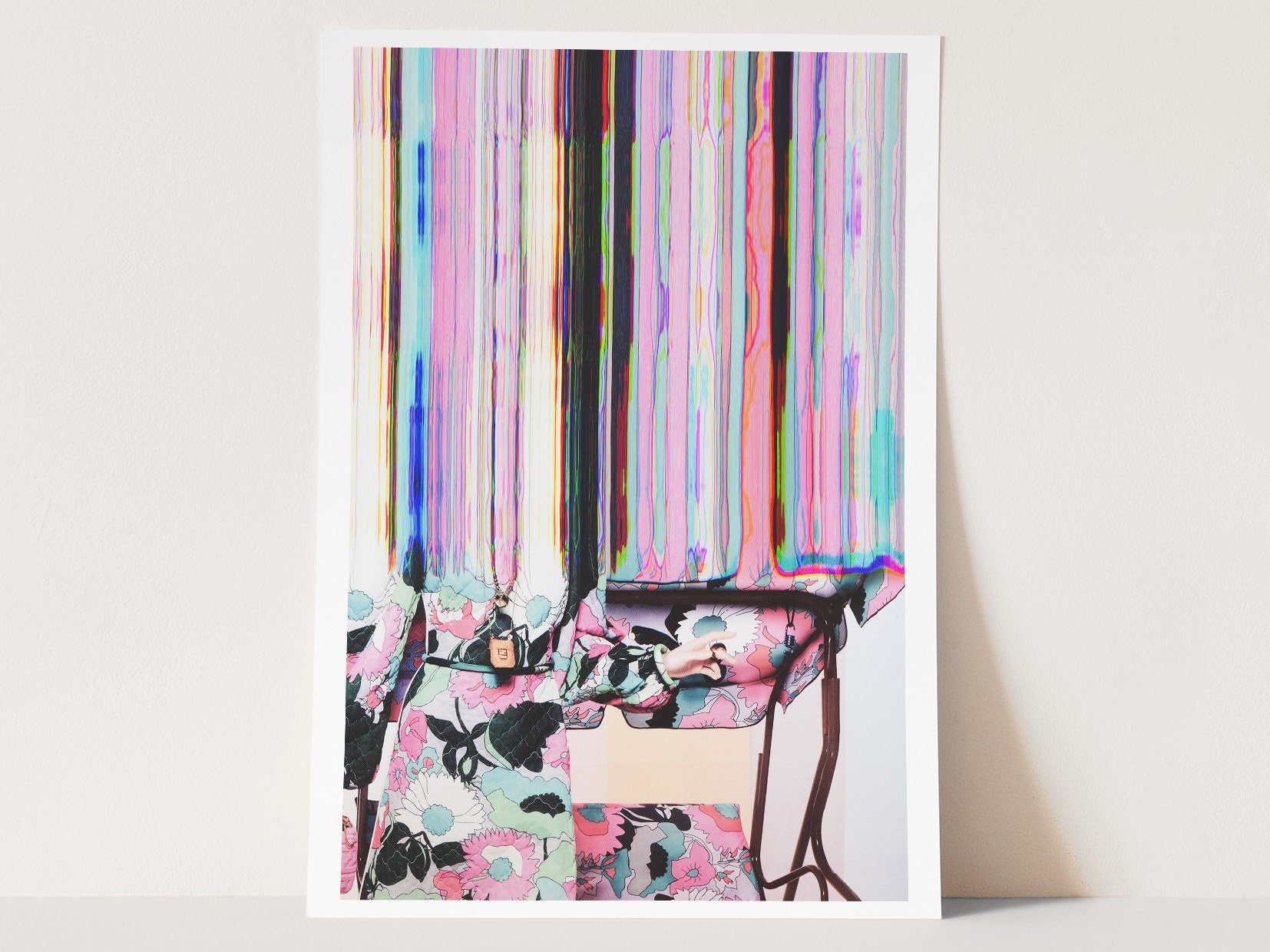 Abstract Floral Glitch Wall Art - Striking Feminine Modern Artwork For Home, Office, Bedroom, Living Room | Untitled (304) Giclée Print