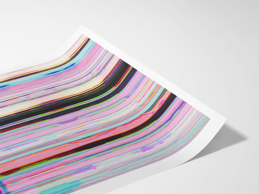 Abstract Floral Glitch Wall Art - Striking Feminine Modern Artwork For Home, Office, Bedroom, Living Room | Untitled (304) Giclée Print