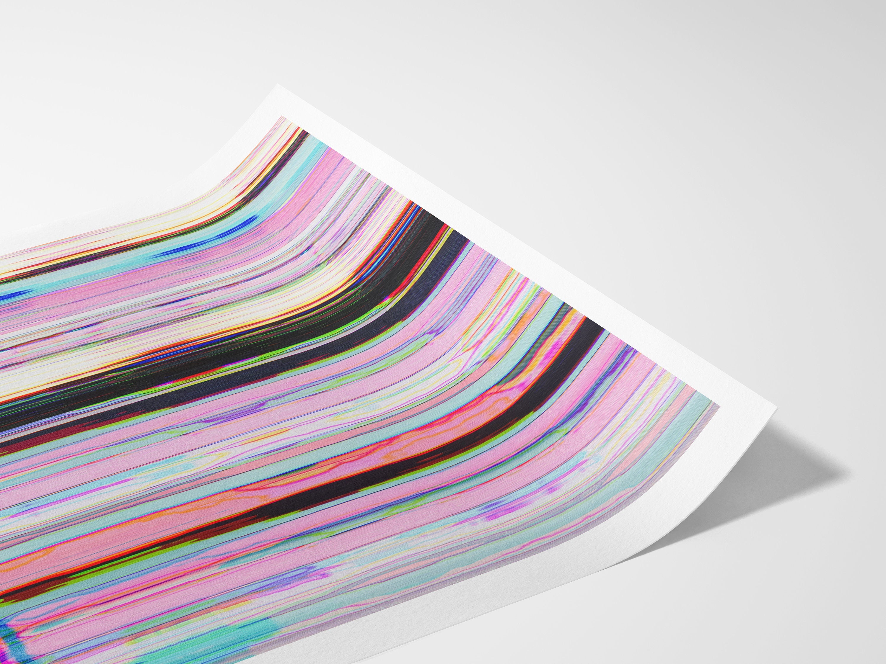 Abstract Floral Glitch Wall Art - Striking Feminine Modern Artwork For Home, Office, Bedroom, Living Room | Untitled (304) Giclée Print