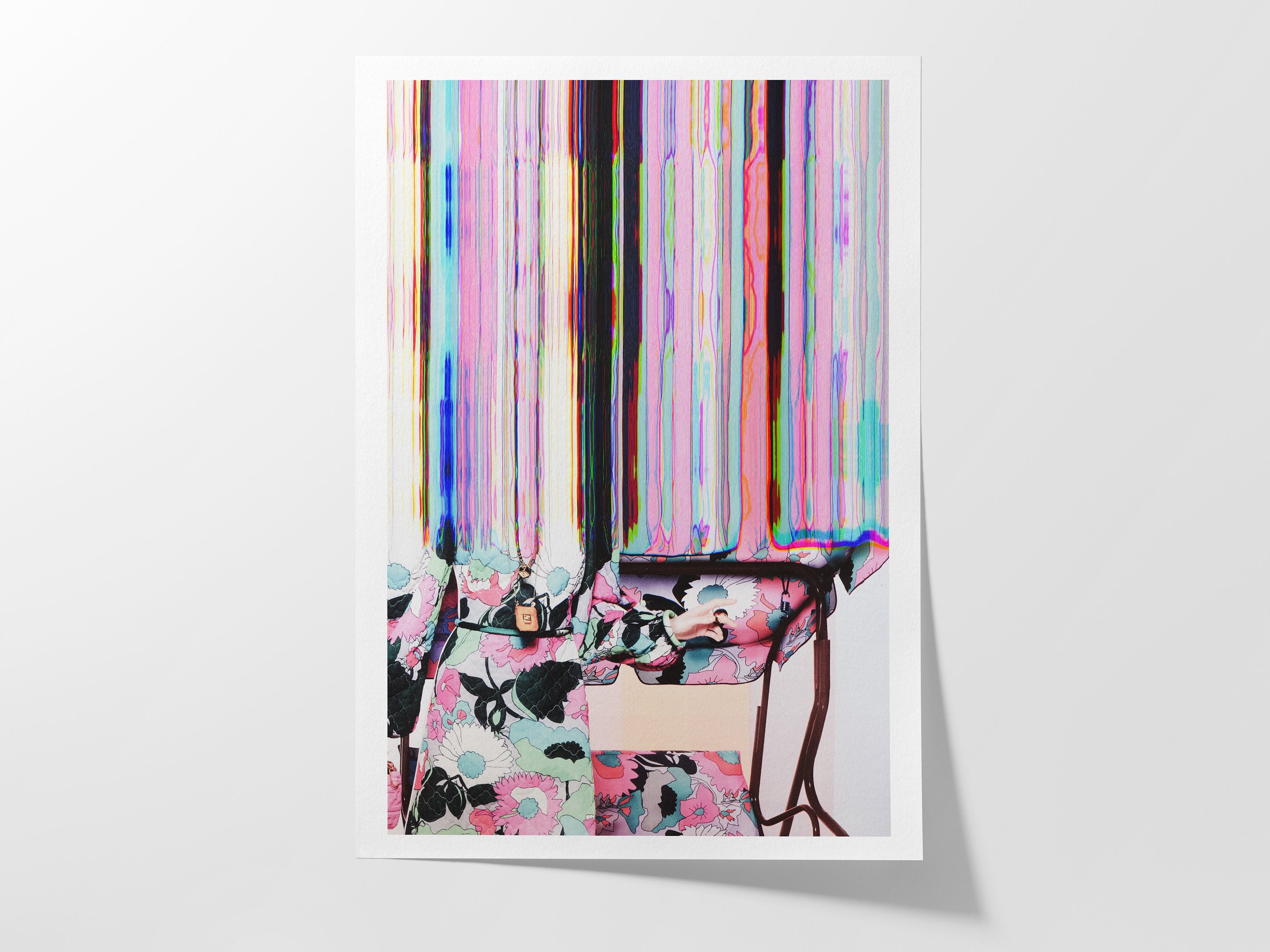 Abstract Floral Glitch Wall Art - Striking Feminine Modern Artwork For Home, Office, Bedroom, Living Room | Untitled (304) Giclée Print