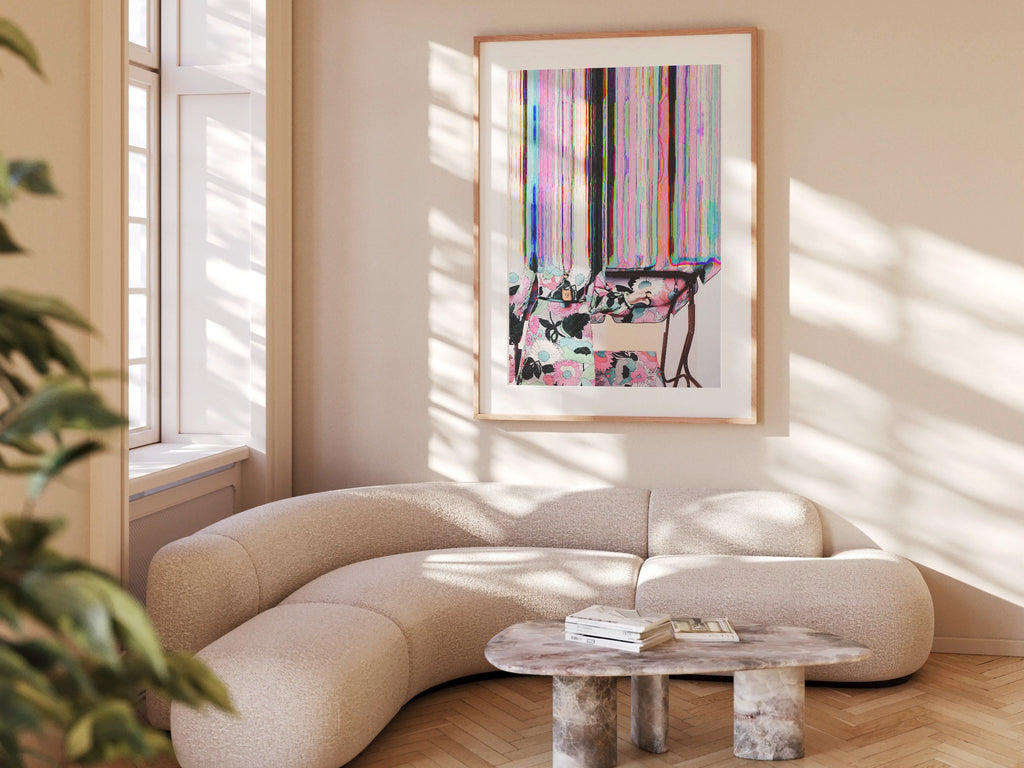 Abstract Floral Glitch Wall Art - Striking Feminine Modern Artwork For Home, Office, Bedroom, Living Room | Untitled (304) Giclée Print