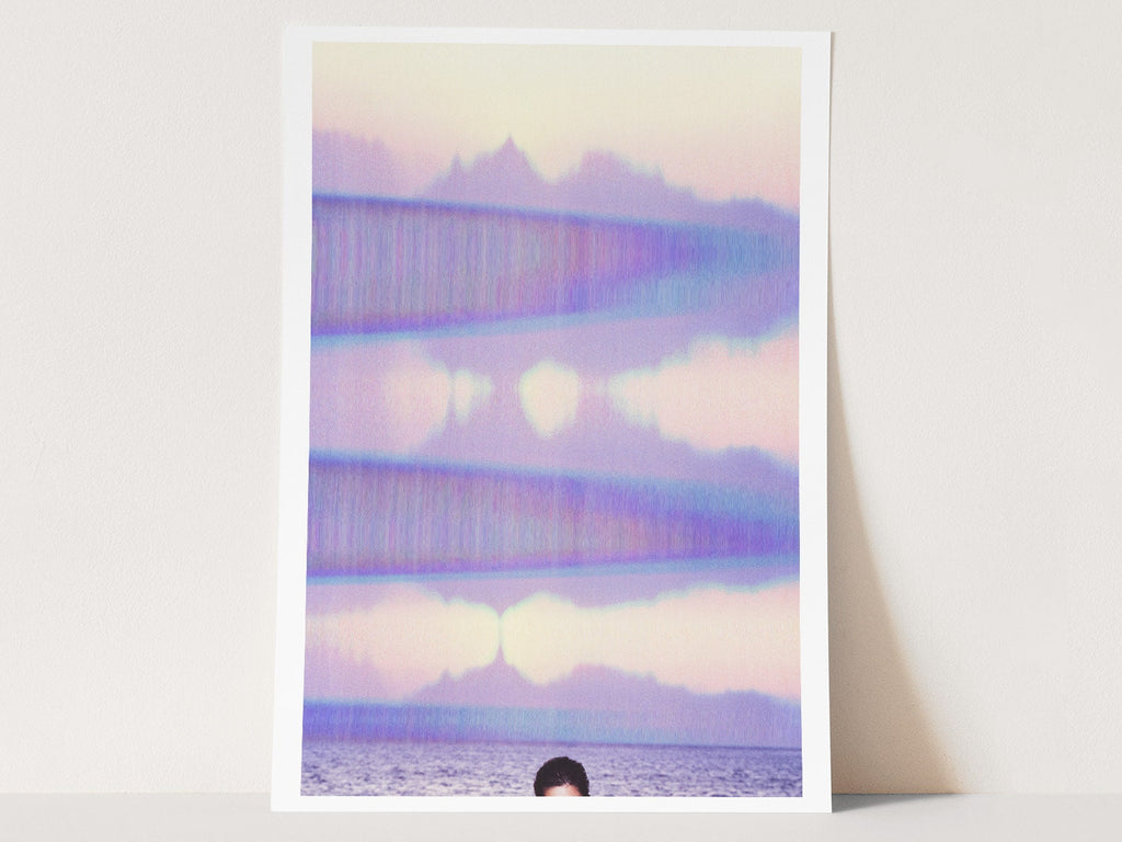 Glitch Purple Ocean Wall Art, Colorful Minimal Wall Decor for Living Room, Bedroom, Home Office, Guest Room | Untitled (305) Giclée Print