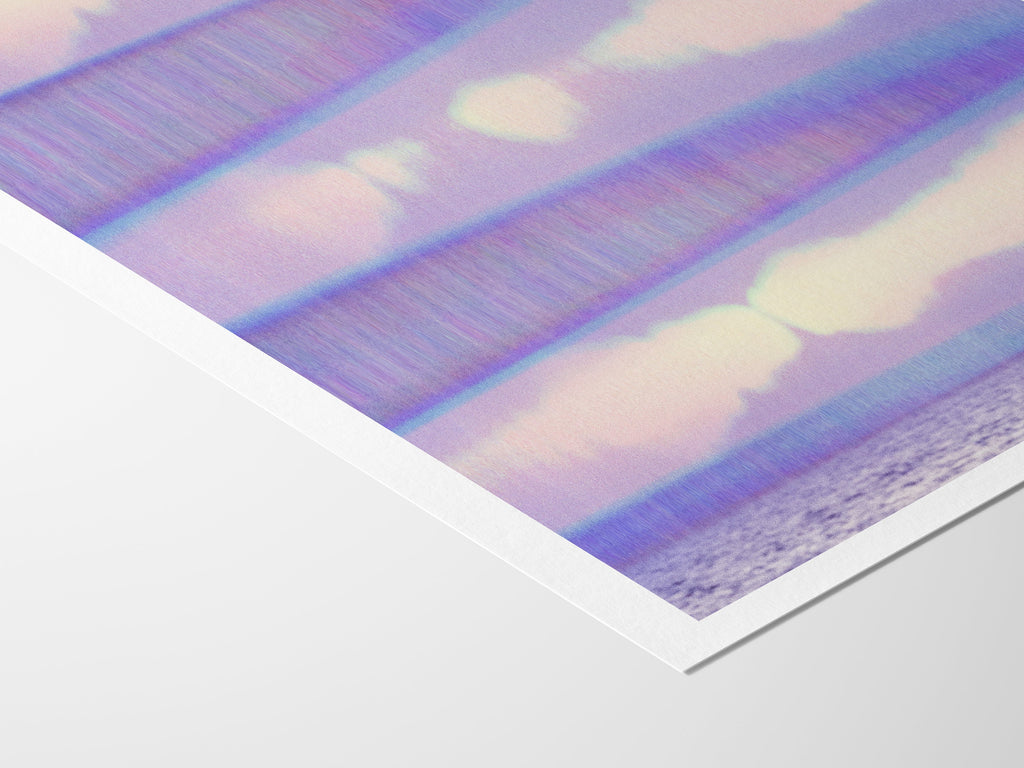 Glitch Purple Ocean Wall Art, Colorful Minimal Wall Decor for Living Room, Bedroom, Home Office, Guest Room | Untitled (305) Giclée Print