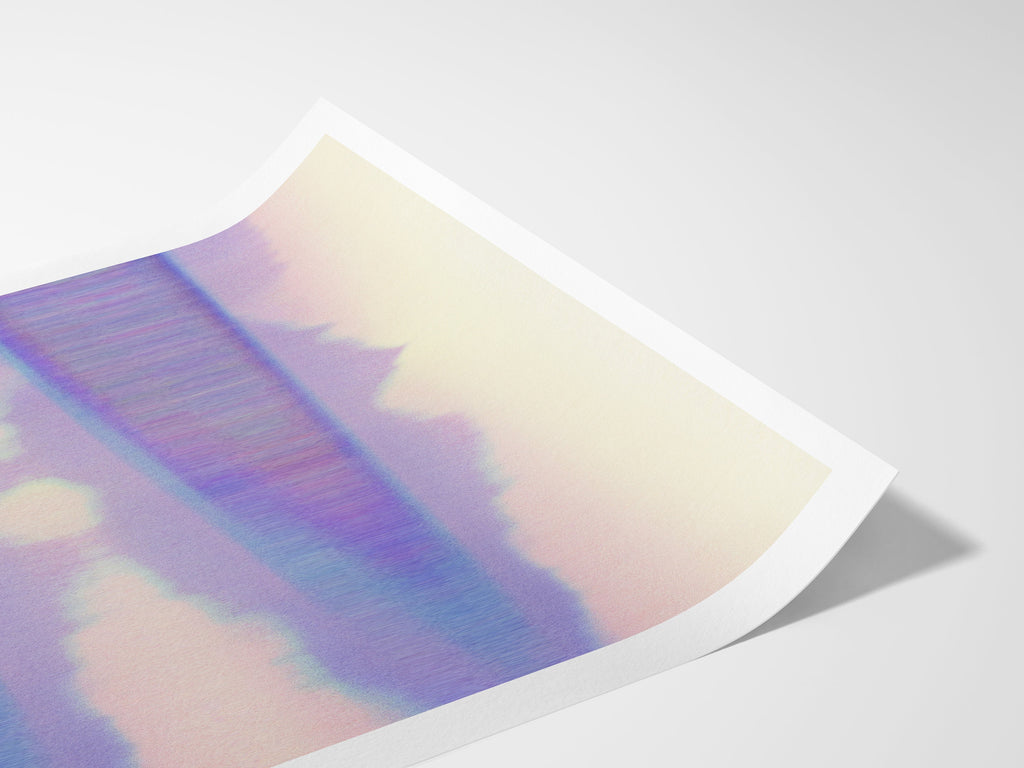 Glitch Purple Ocean Wall Art, Colorful Minimal Wall Decor for Living Room, Bedroom, Home Office, Guest Room | Untitled (305) Giclée Print