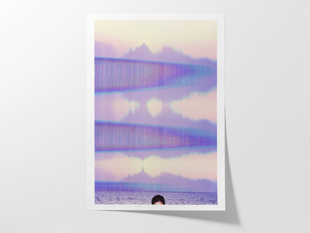 Glitch Purple Ocean Wall Art, Colorful Minimal Wall Decor for Living Room, Bedroom, Home Office, Guest Room | Untitled (305) Giclée Print
