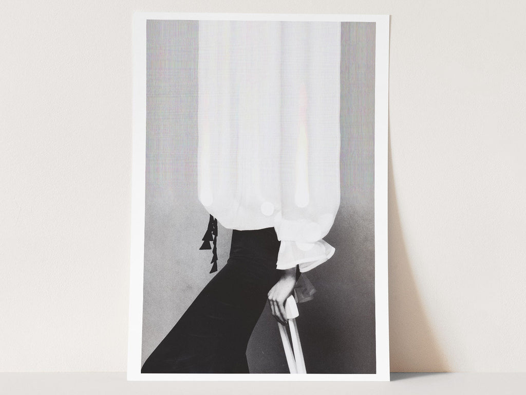 Minimalist Black and White Canvas Wall Art - Elegant Feminine Art for Living Room, Bedroom, Office, Bathroom | Untitled (308) Giclée Print