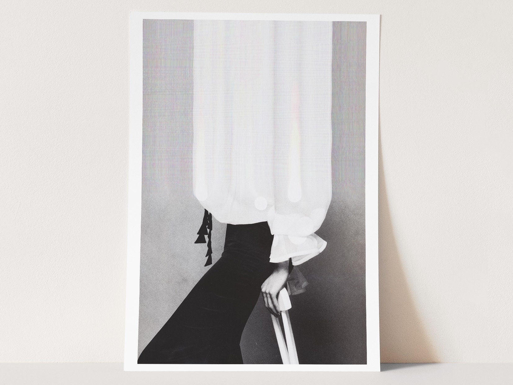 Minimalist Black and White Canvas Wall Art - Elegant Feminine Art for Living Room, Bedroom, Office, Bathroom | Untitled (308) Giclée Print