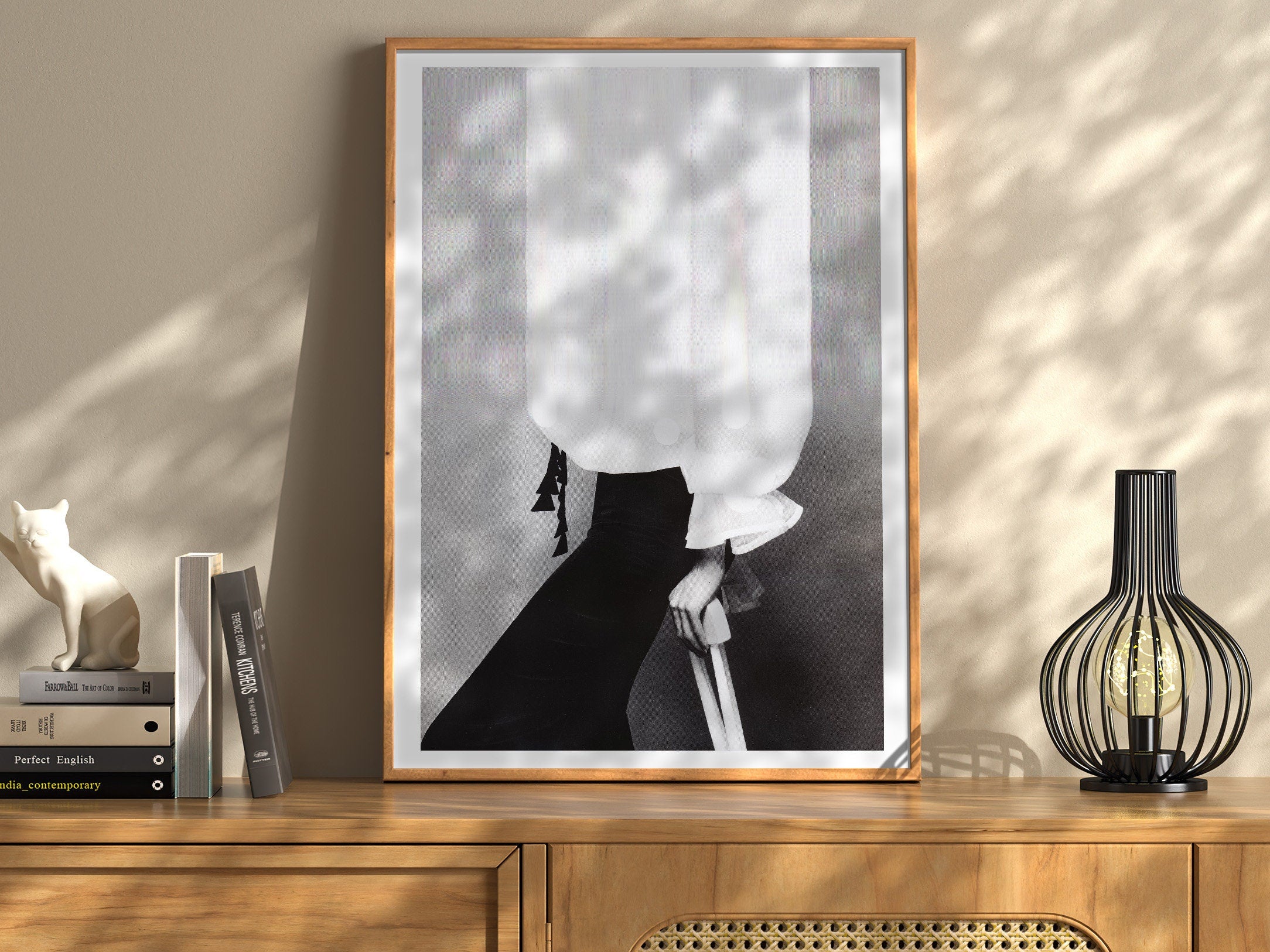 Minimalist Black and White Canvas Wall Art - Elegant Feminine Art for Living Room, Bedroom, Office, Bathroom | Untitled (308) Giclée Print