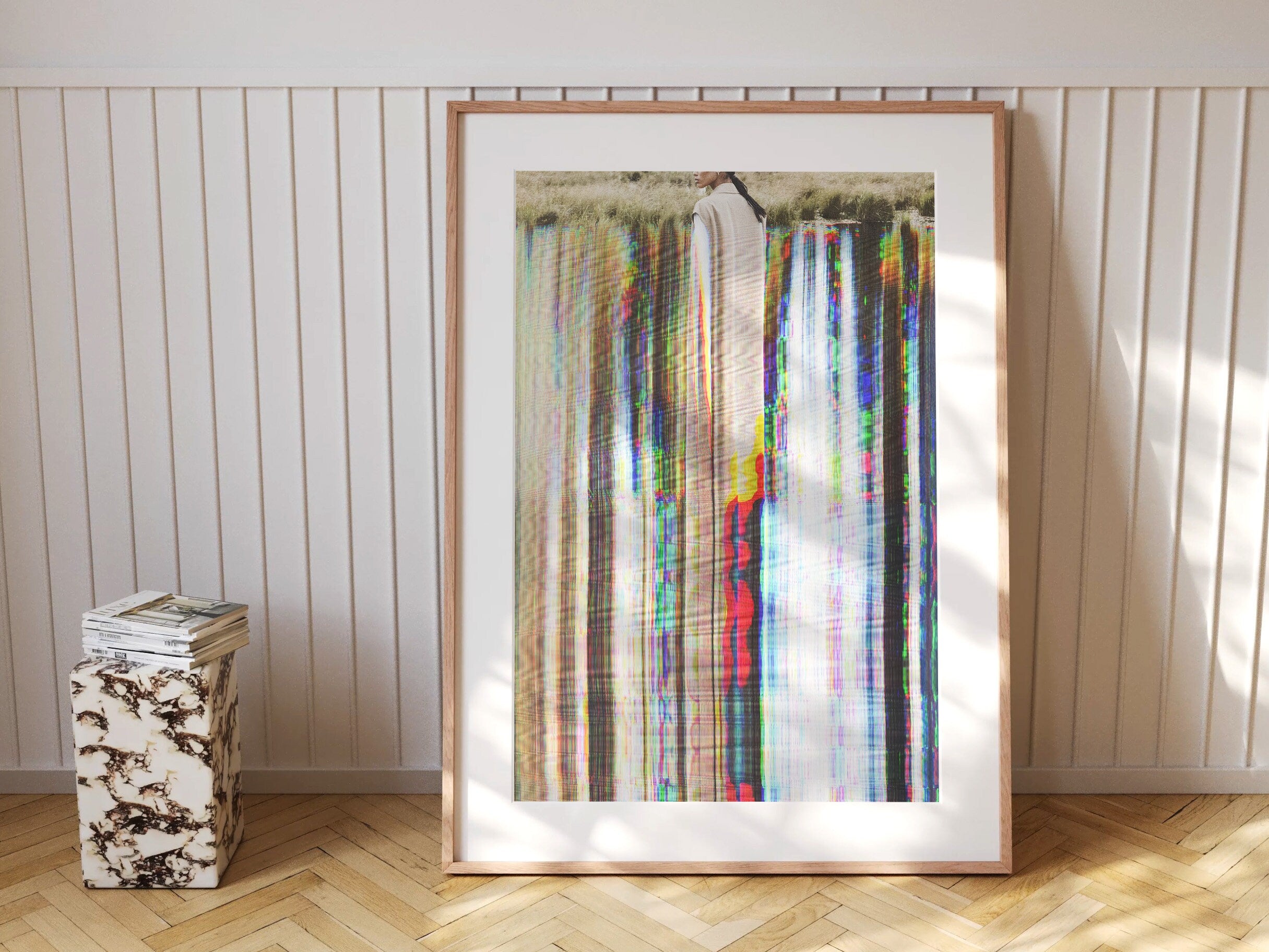 Surreal Psychedelic Glitch Wall Art - Colorful Futuristic Abstract Artwork for Living Room, Home Office Decor | Untitled (310) Giclée Print