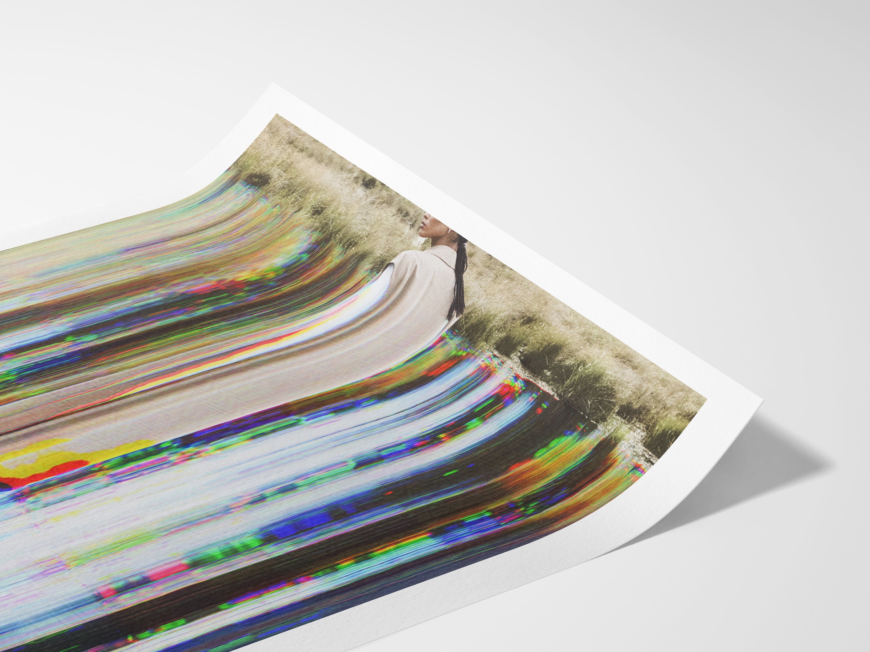 Surreal Psychedelic Glitch Wall Art - Colorful Futuristic Abstract Artwork for Living Room, Home Office Decor | Untitled (310) Giclée Print