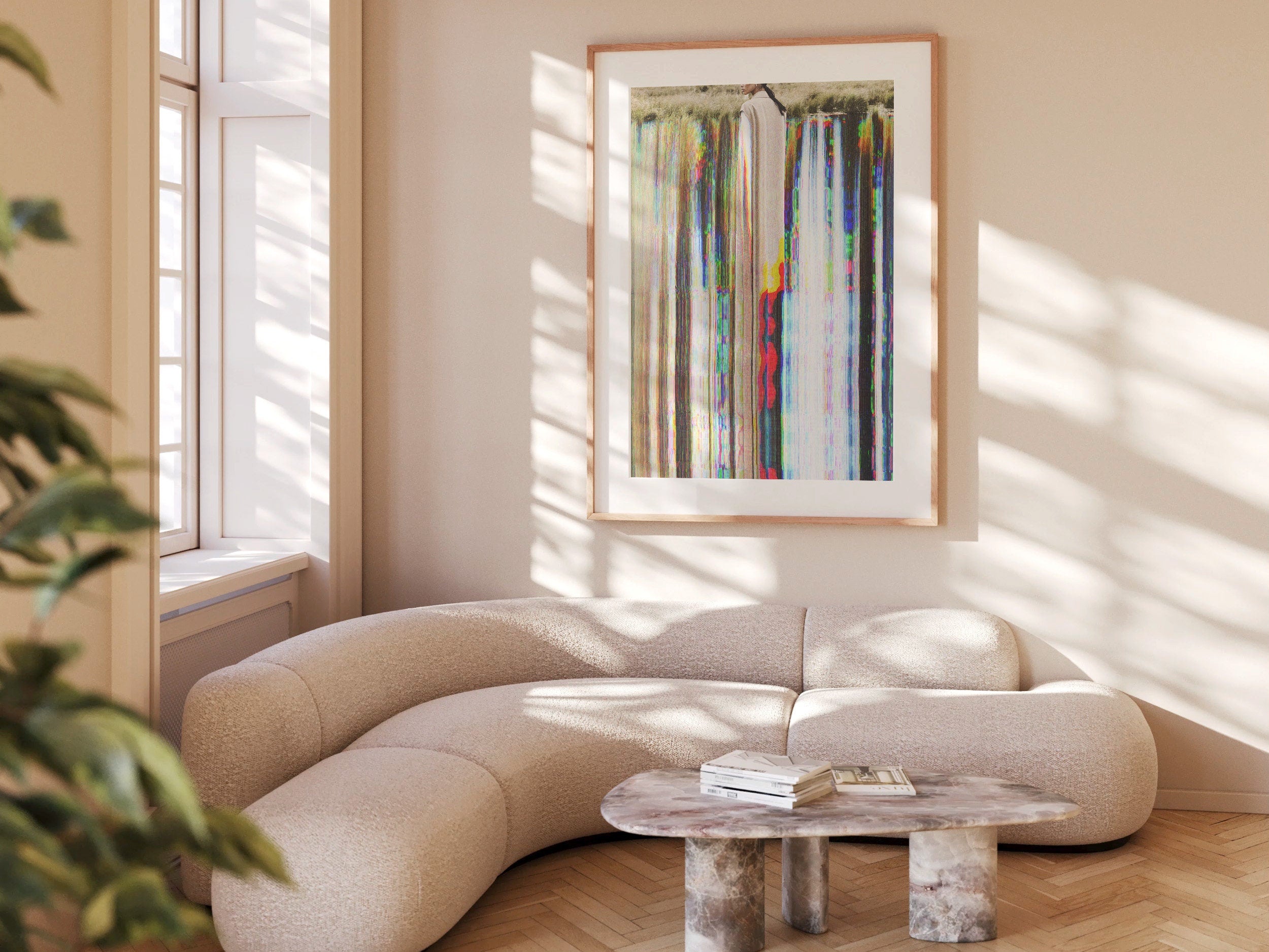 Surreal Psychedelic Glitch Wall Art - Colorful Futuristic Abstract Artwork for Living Room, Home Office Decor | Untitled (310) Giclée Print