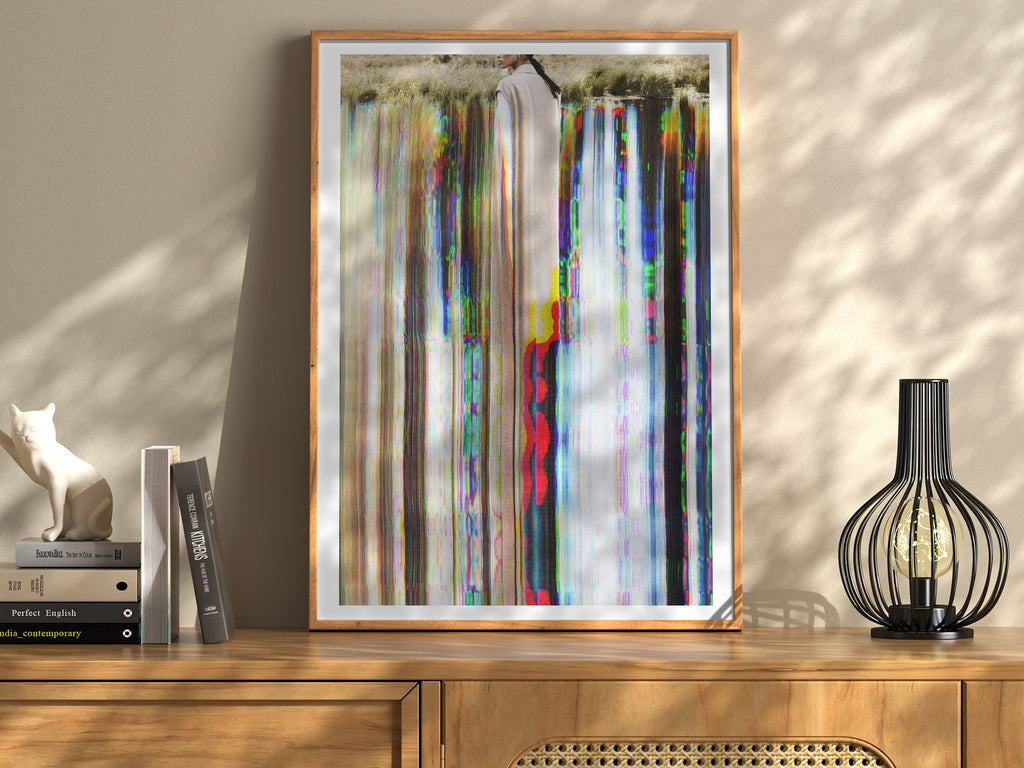 Surreal Psychedelic Glitch Wall Art - Colorful Futuristic Abstract Artwork for Living Room, Home Office Decor | Untitled (310) Giclée Print