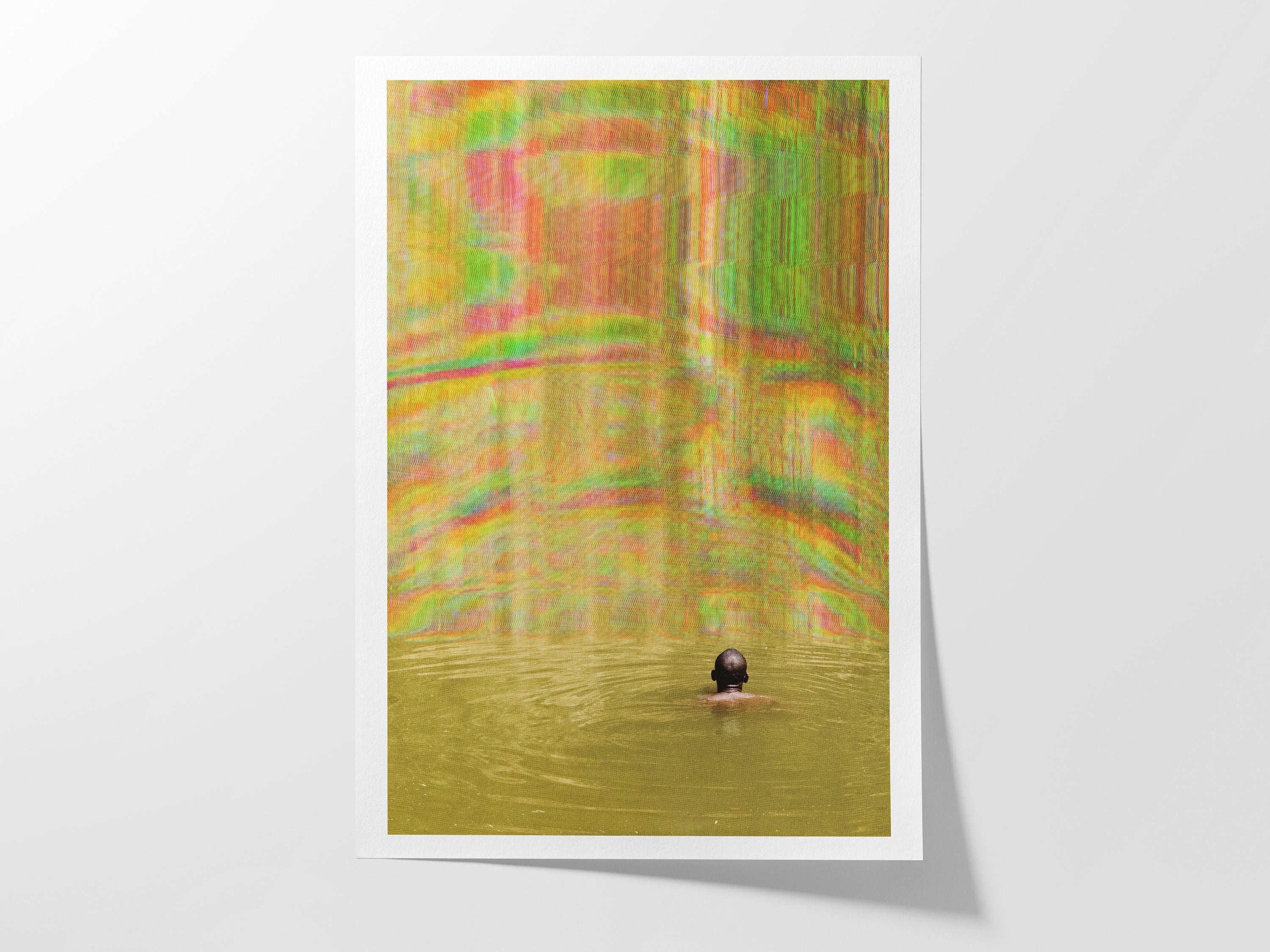 Unique Psychedelic Swimming Pool Art Print - Eccentric Wall Decor for Living Room, Office, Bedroom, Bookshelf | Untitled (315) Giclée Print