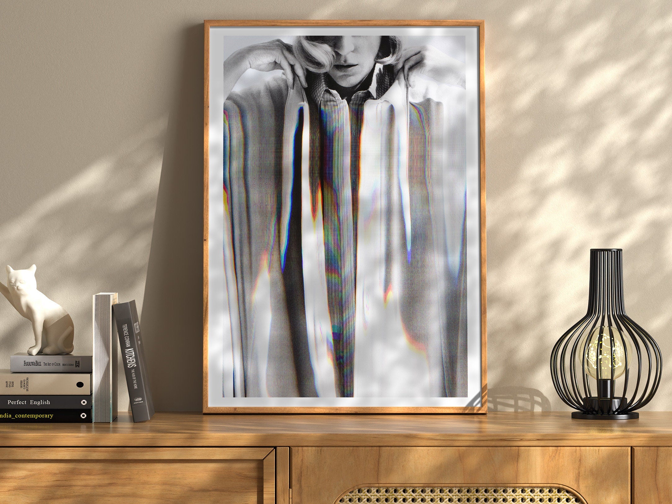 Black and White Wall Art - Artwork For Living Room, Bedroom, Office - Abstract Surreal Glitch Aesthetic | Untitled (316) Giclée Print