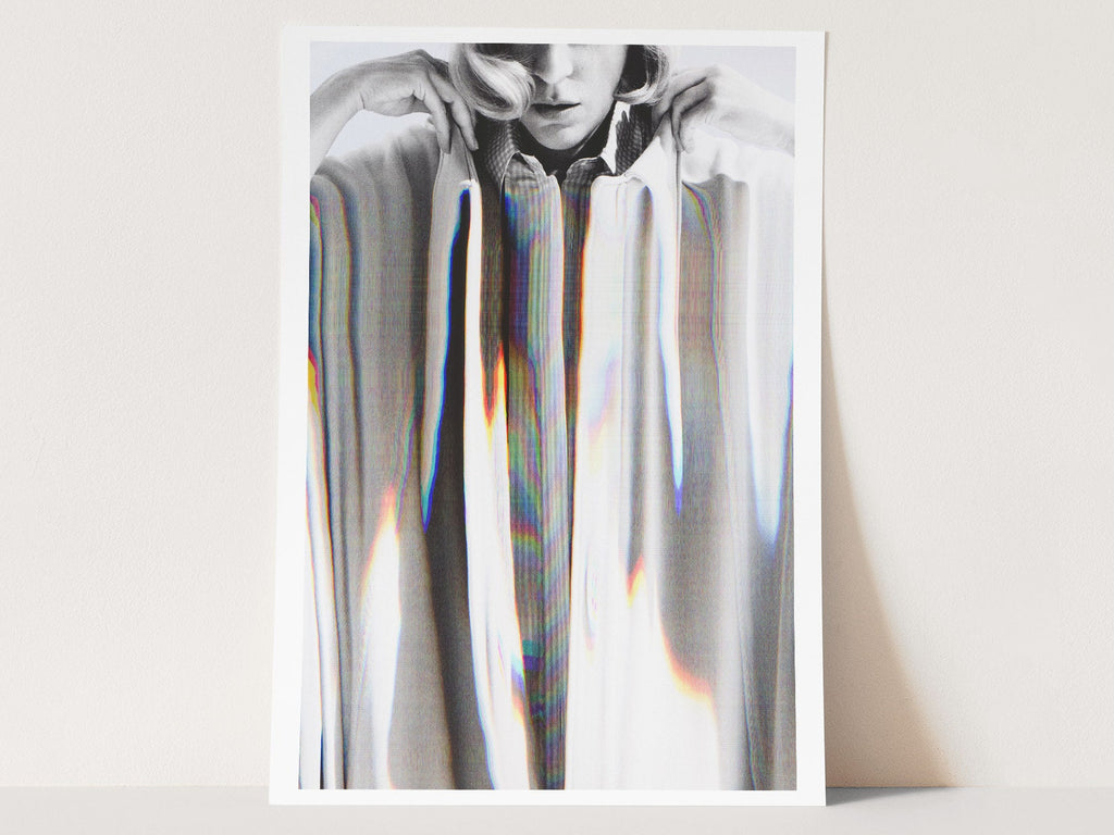 Black and White Wall Art - Artwork For Living Room, Bedroom, Office - Abstract Surreal Glitch Aesthetic | Untitled (316) Giclée Print