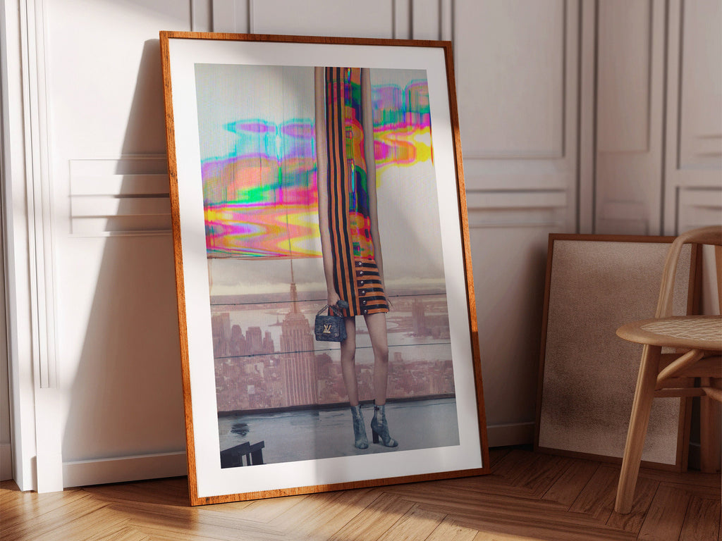 Surreal Altered Fashion Portrait Wall Art - Colorful Modern Home Decor for Living Room, Office, or Bedroom | Untitled (1) Giclée Print