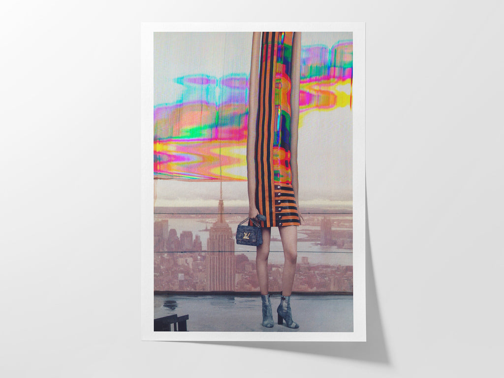 Surreal Altered Fashion Portrait Wall Art - Colorful Modern Home Decor for Living Room, Office, or Bedroom | Untitled (1) Giclée Print