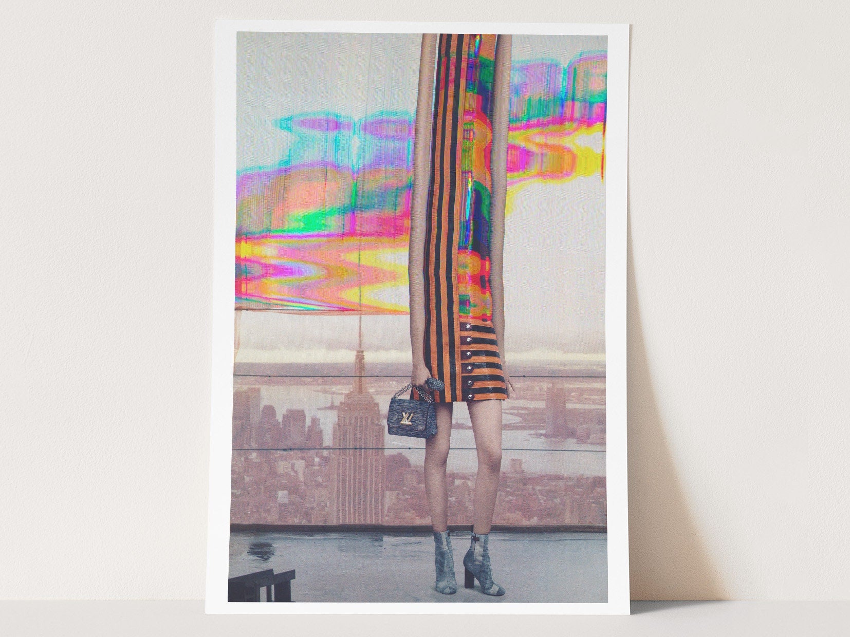 Surreal Altered Fashion Portrait Wall Art - Colorful Modern Home Decor for Living Room, Office, or Bedroom | Untitled (1) Giclée Print