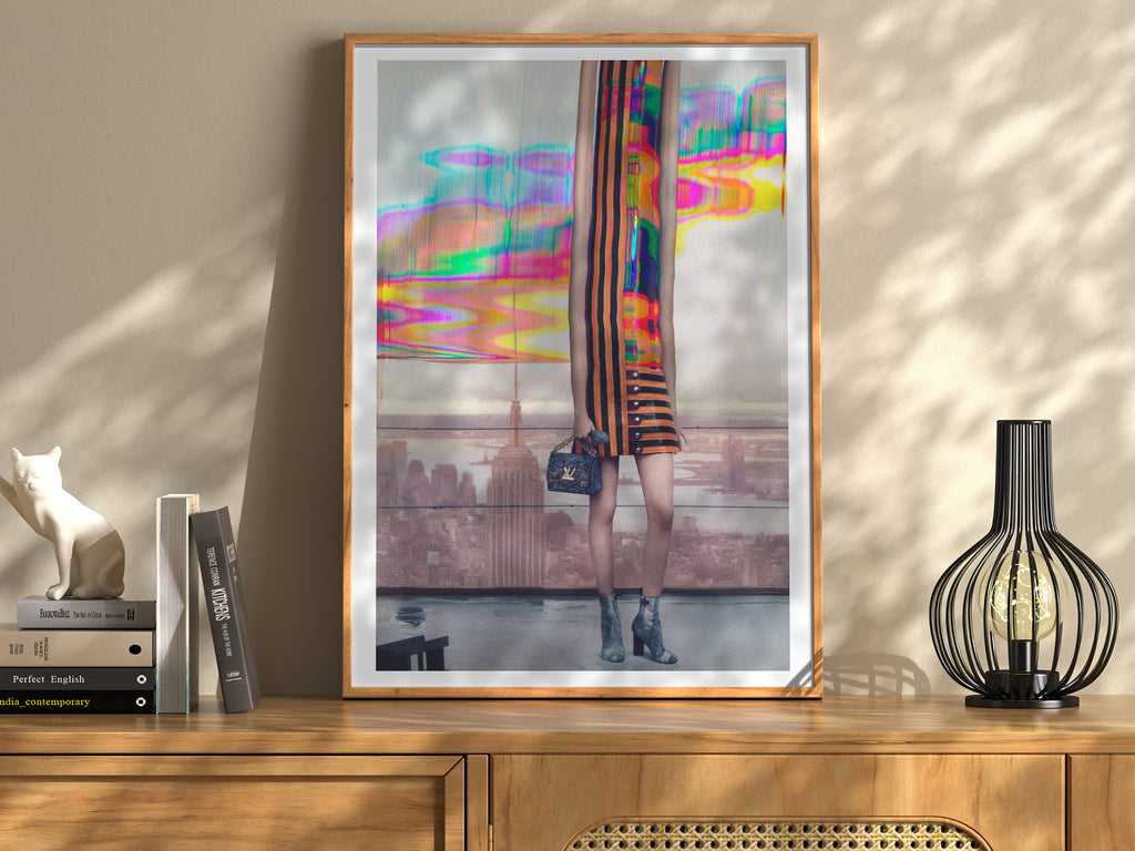 Surreal Altered Fashion Portrait Wall Art - Colorful Modern Home Decor for Living Room, Office, or Bedroom | Untitled (1) Giclée Print
