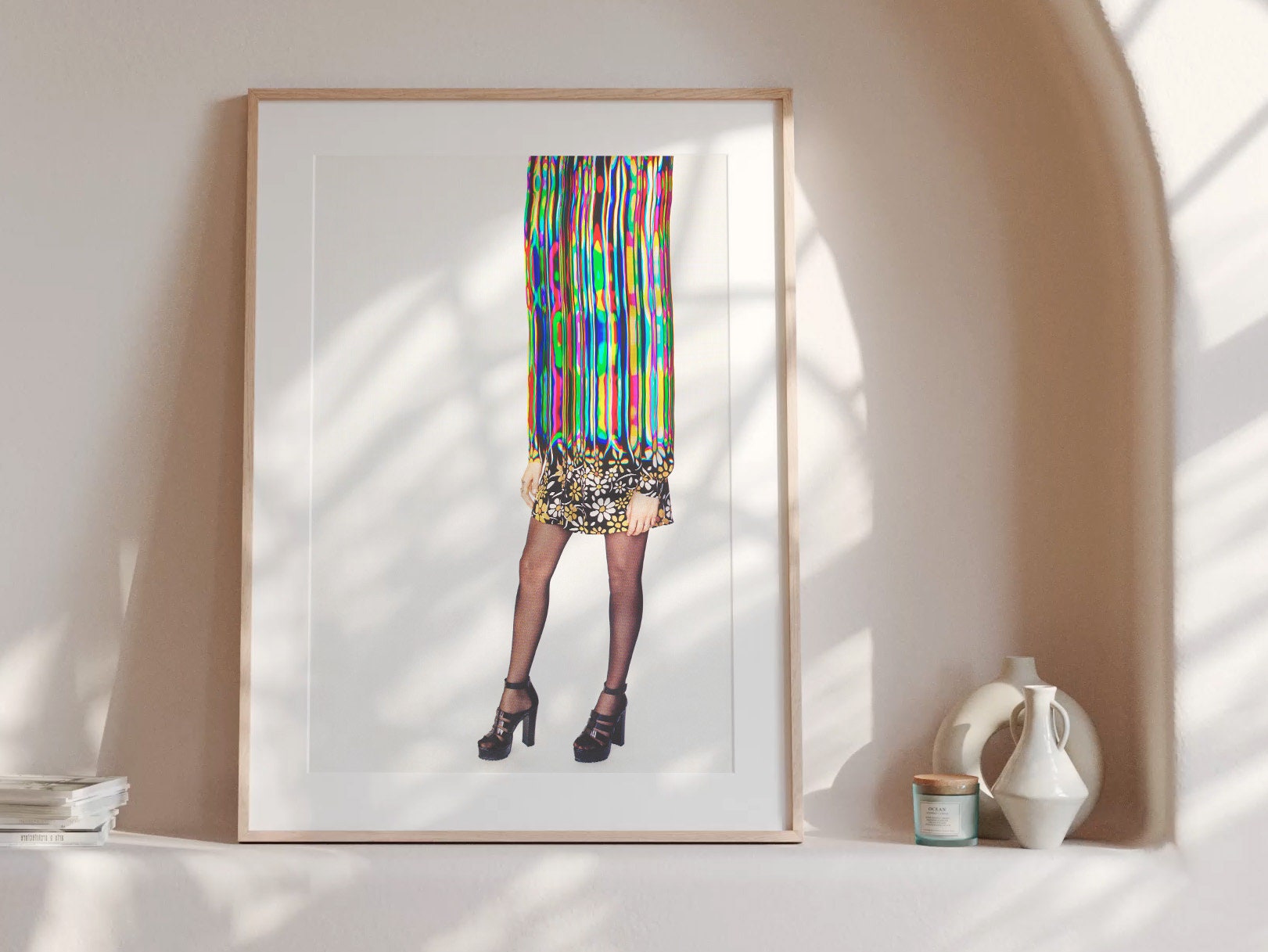 Vibrant Abstract Fashion Portrait - Colorful Glitch Art for Eclectic Home Decor and Contemporary Spaces | Untitled (2) Giclée Print