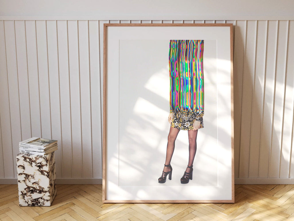 Vibrant Abstract Fashion Portrait - Colorful Glitch Art for Eclectic Home Decor and Contemporary Spaces | Untitled (2) Giclée Print
