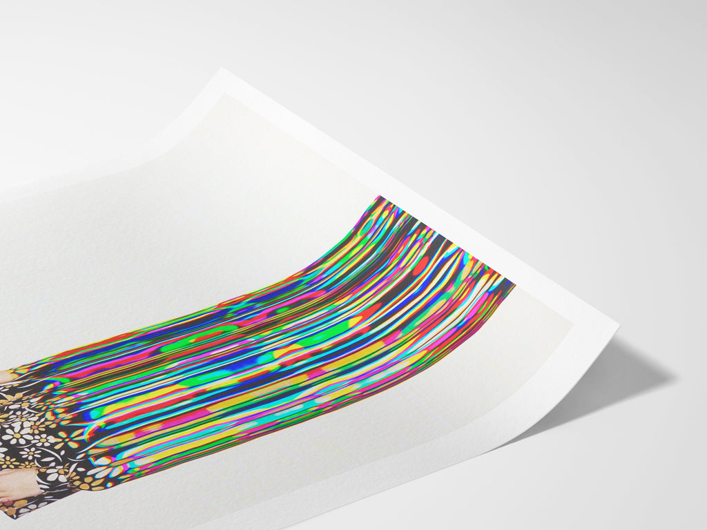 Vibrant Abstract Fashion Portrait - Colorful Glitch Art for Eclectic Home Decor and Contemporary Spaces | Untitled (2) Giclée Print