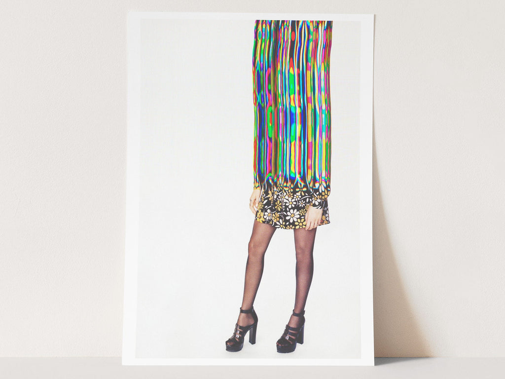Vibrant Abstract Fashion Portrait - Colorful Glitch Art for Eclectic Home Decor and Contemporary Spaces | Untitled (2) Giclée Print