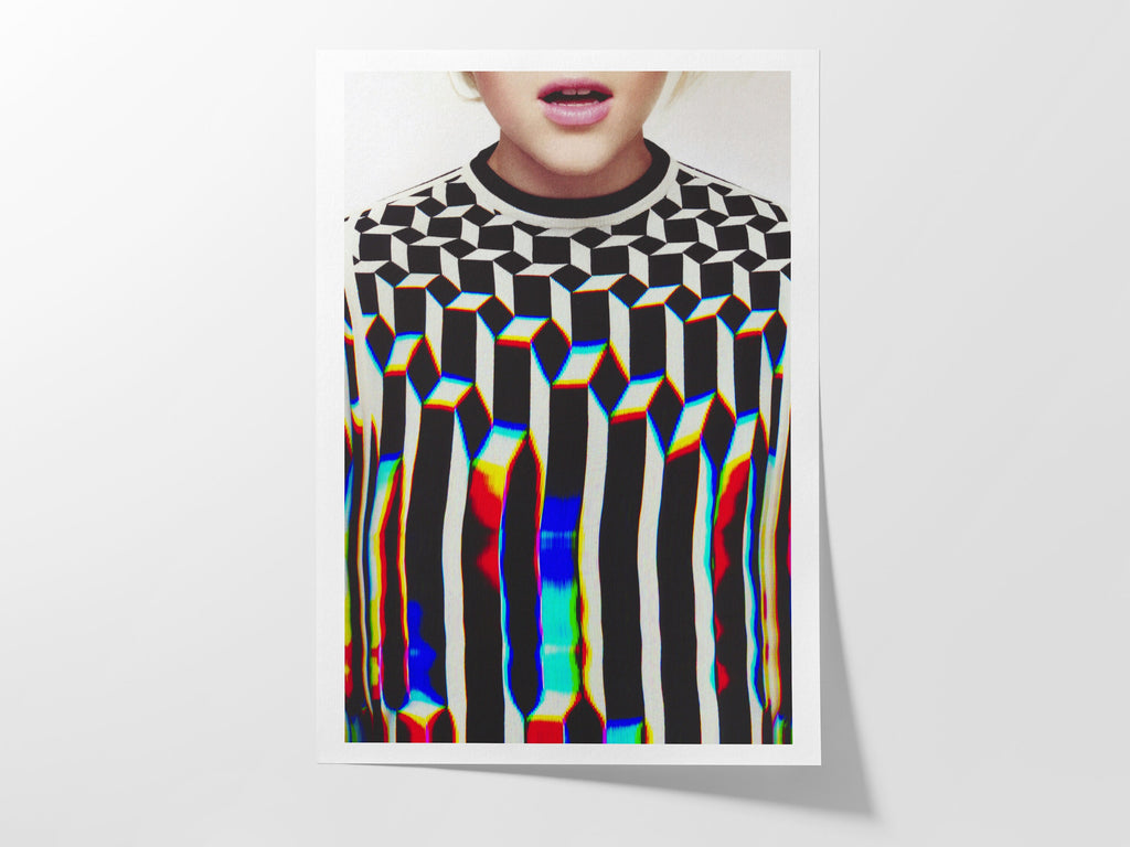Abstract Eccentric Glitch Art Print - Colorful Digital Wall Art for Home Decor, Postmodern Artwork | Untitled (3) Giclée Print