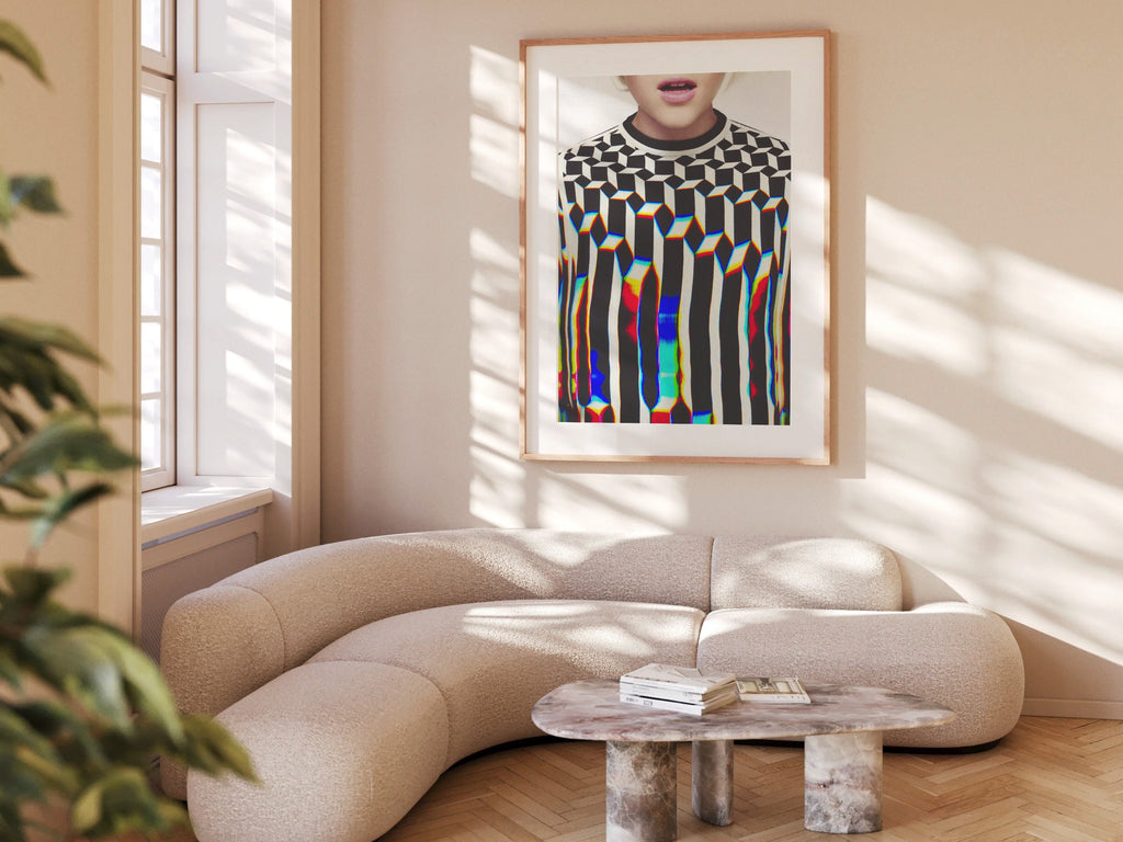 Abstract Eccentric Glitch Art Print - Colorful Digital Wall Art for Home Decor, Postmodern Artwork | Untitled (3) Giclée Print