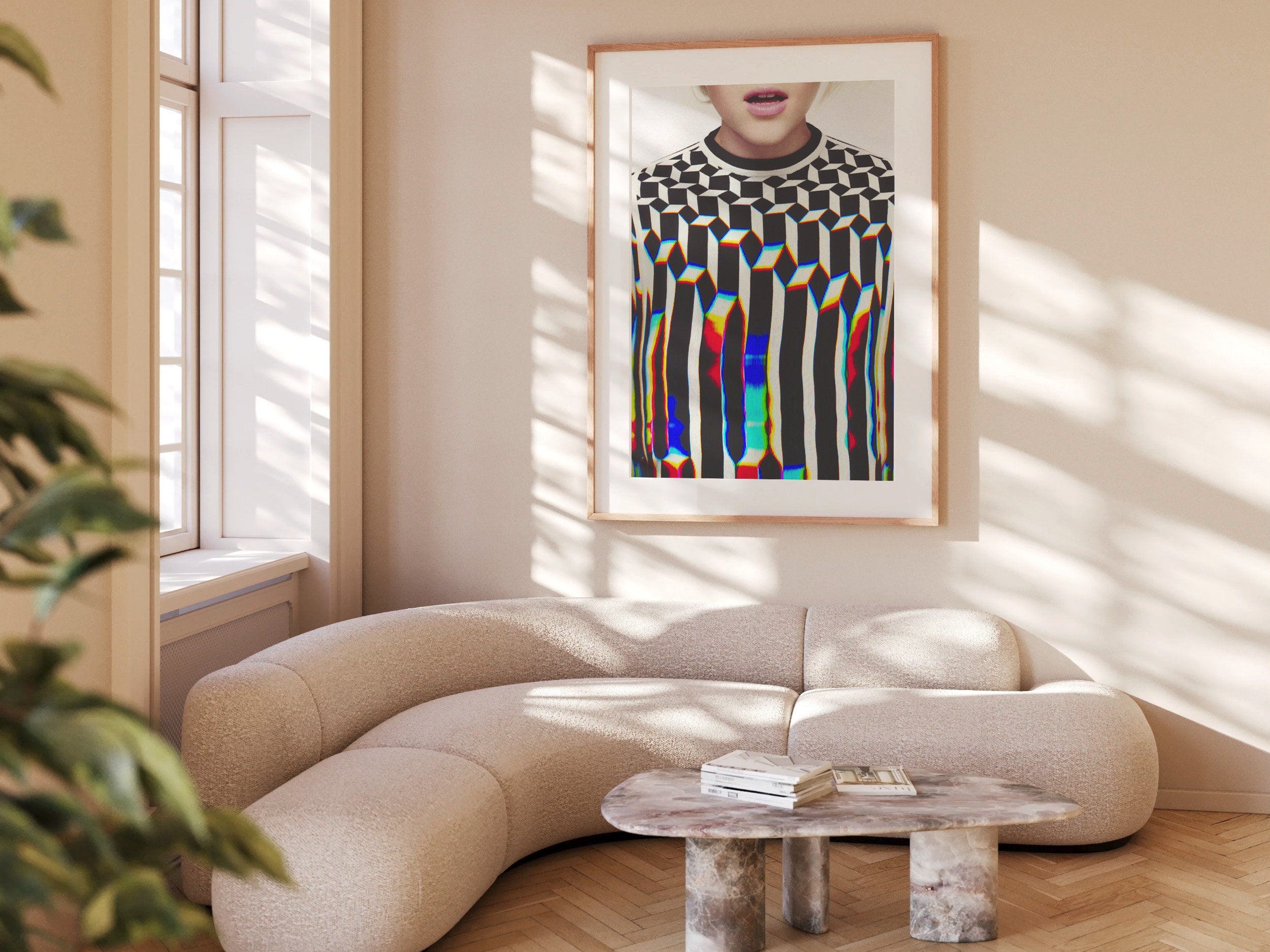 Abstract Eccentric Glitch Art Print - Colorful Digital Wall Art for Home Decor, Postmodern Artwork | Untitled (3) Giclée Print