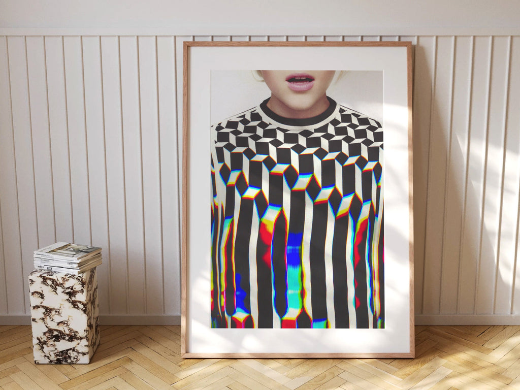 Abstract Eccentric Glitch Art Print - Colorful Digital Wall Art for Home Decor, Postmodern Artwork | Untitled (3) Giclée Print