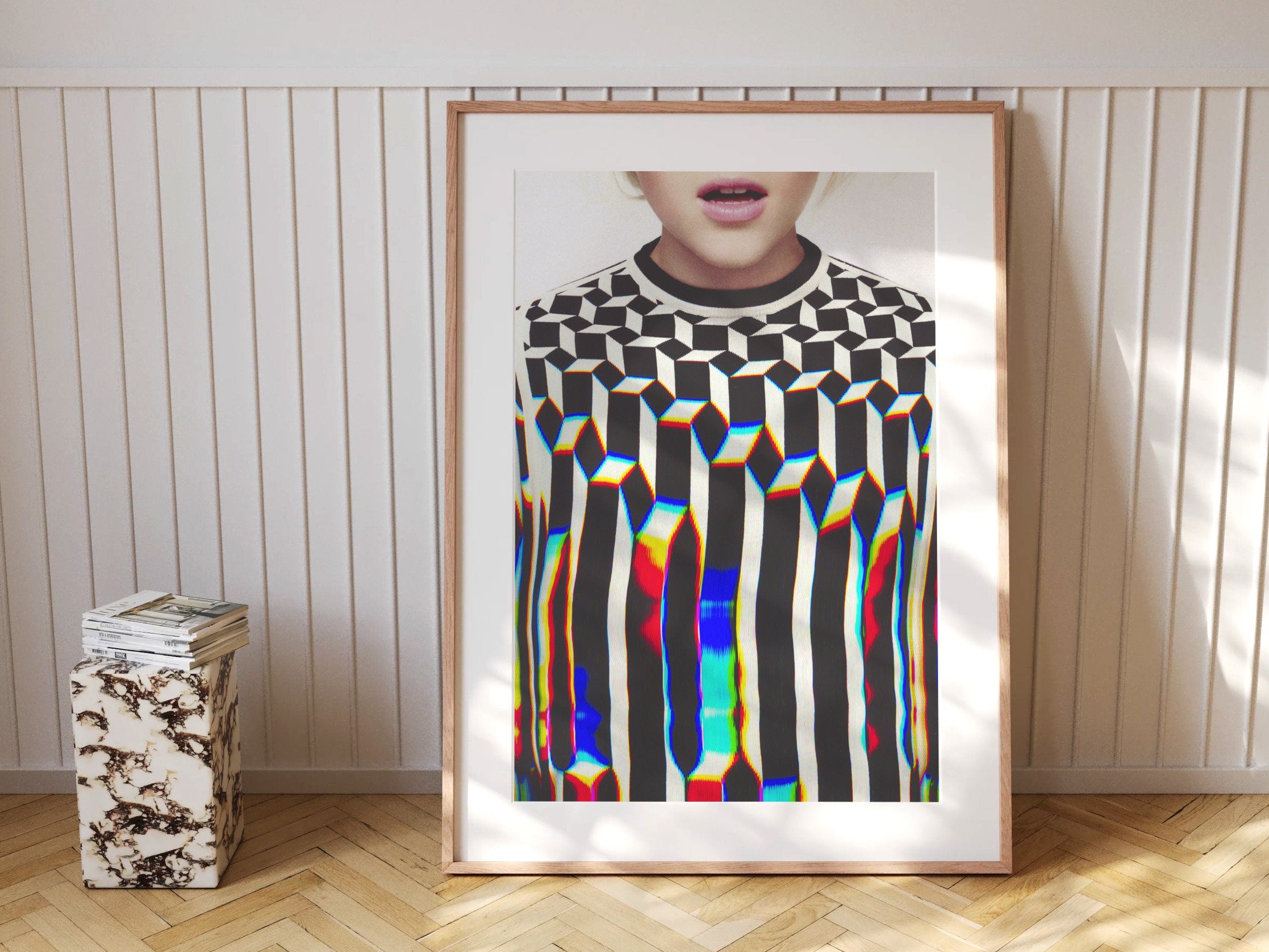 Abstract Eccentric Glitch Art Print - Colorful Digital Wall Art for Home Decor, Postmodern Artwork | Untitled (3) Giclée Print