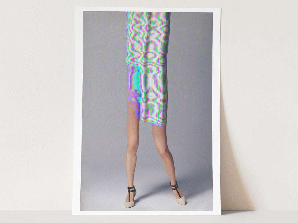 Surreal Altered Fashion Portrait - Colorful Glitch Art Wall Decor for Modern Home and Office Spaces | Untitled (5) Giclée Print