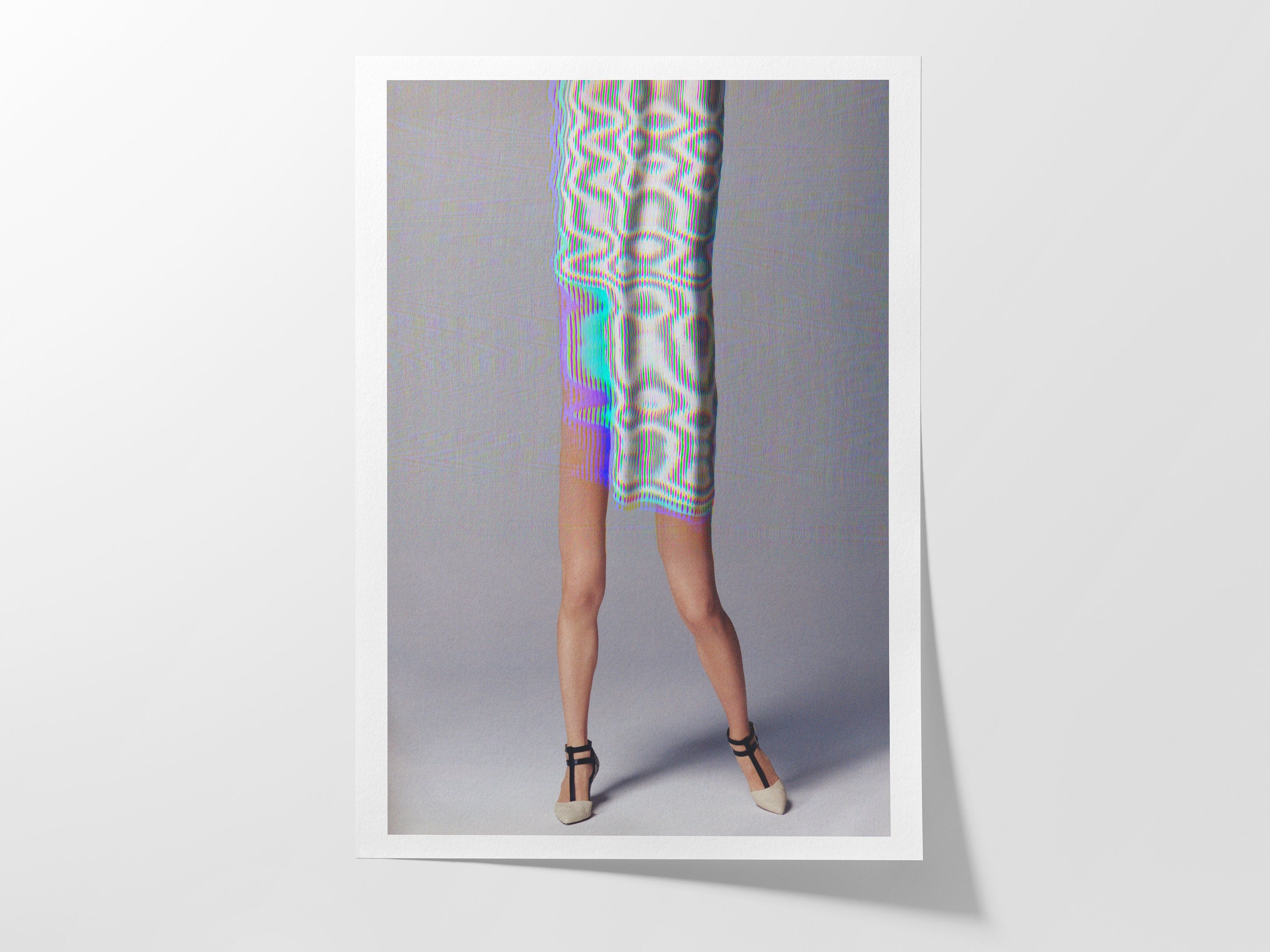 Surreal Altered Fashion Portrait - Colorful Glitch Art Wall Decor for Modern Home and Office Spaces | Untitled (5) Giclée Print