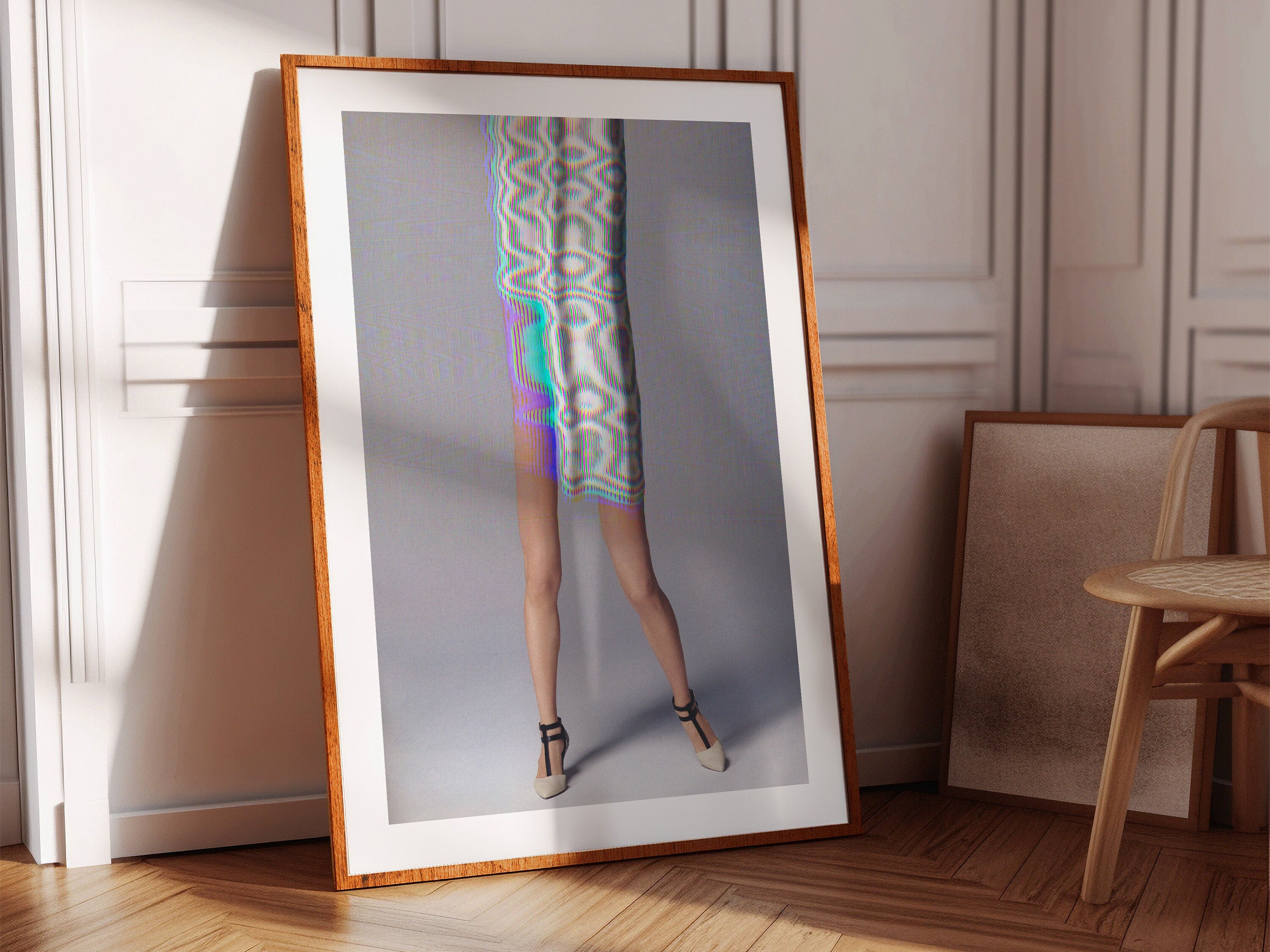 Surreal Altered Fashion Portrait - Colorful Glitch Art Wall Decor for Modern Home and Office Spaces | Untitled (5) Giclée Print